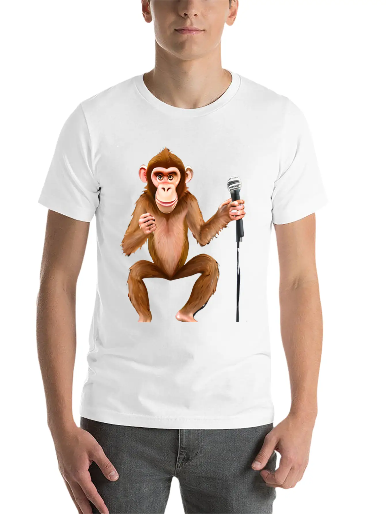 Singing Monkey Breathable Soft Cotton T-Shirt – Timeless Casual Look