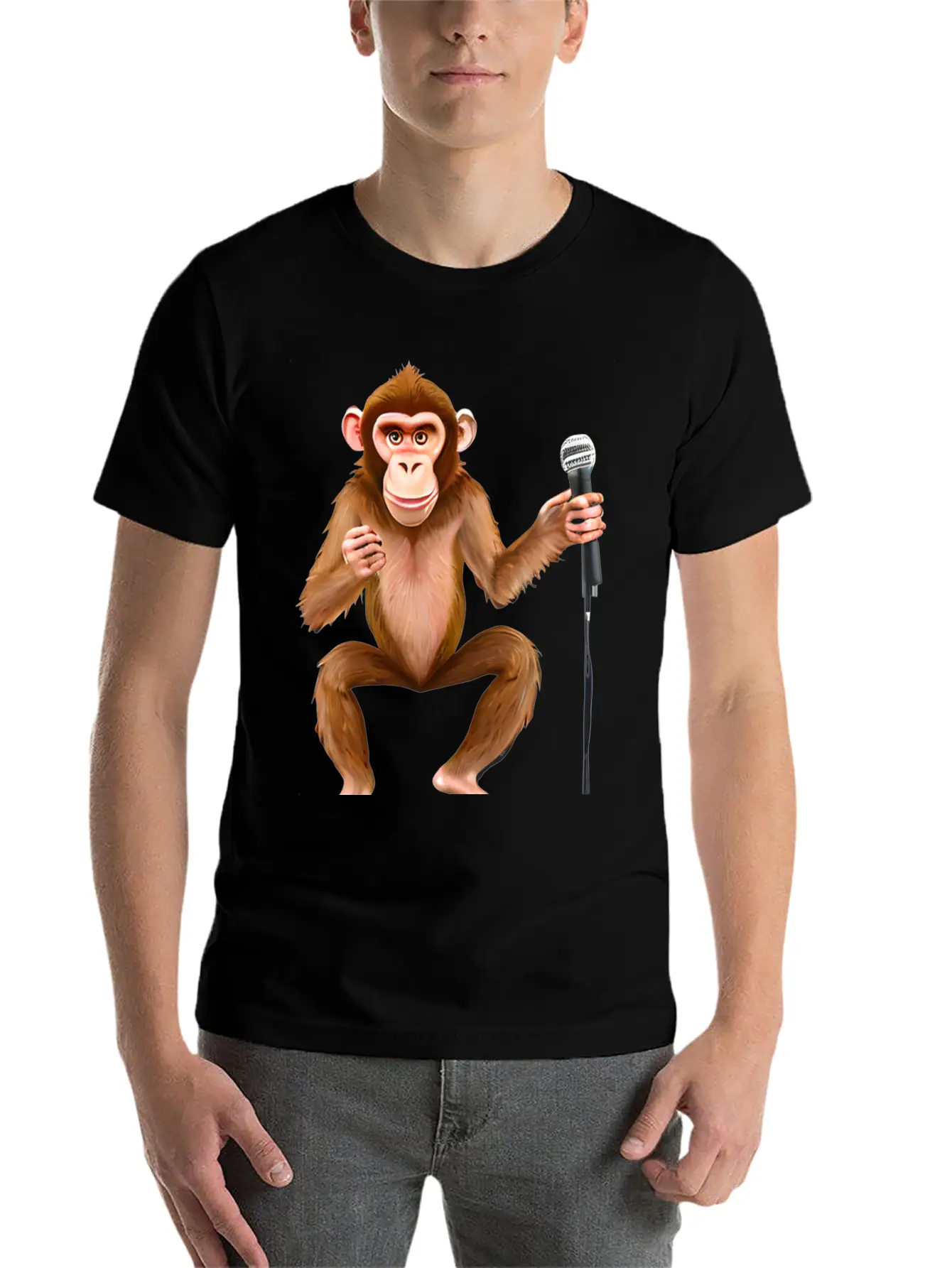 Singing Monkey Breathable Soft Cotton T-Shirt – Timeless Casual Look