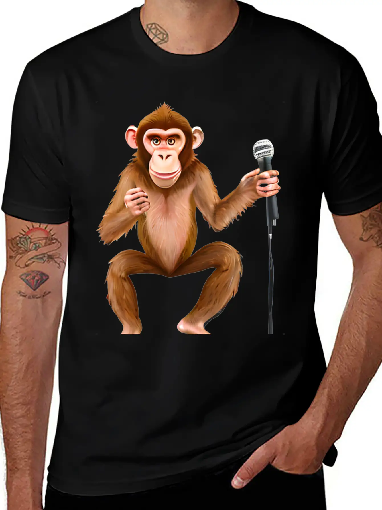 Singing Monkey Essential Cotton Tee For Daily Outfits – Unisex Style
