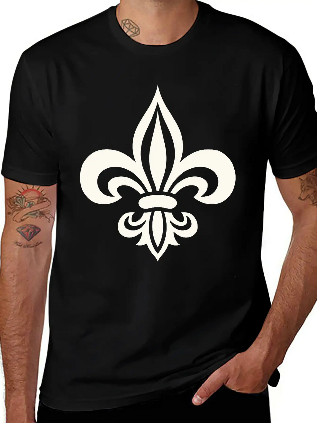Single Color Logo Design Of French Lily Unisex Casual T-Shirt – Clean Design For Daily Comfort