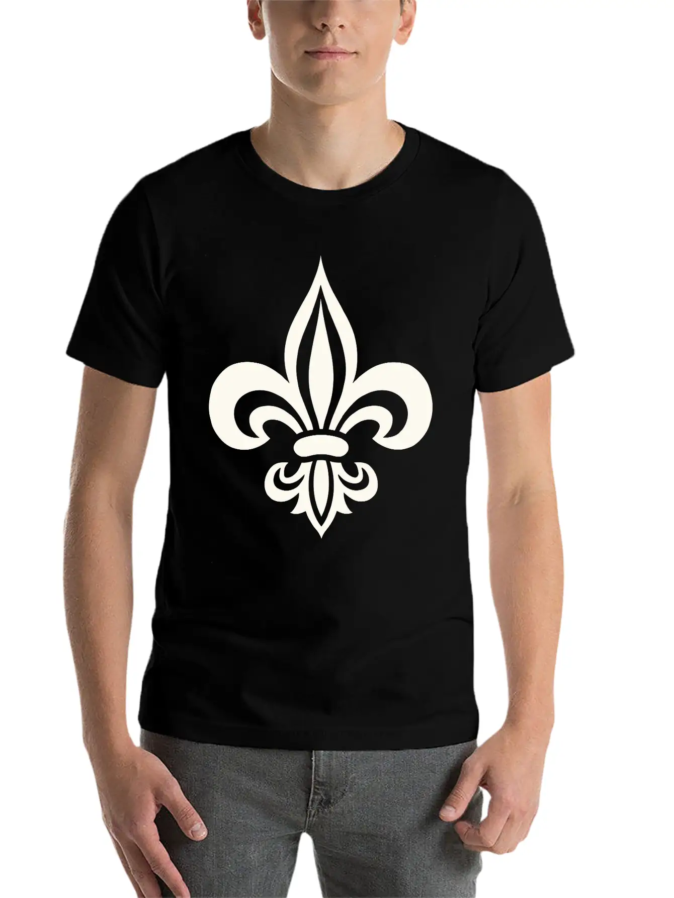 Single Color Logo Design Of French Lily Unisex Casual T-Shirt – Clean Design For Daily Comfort