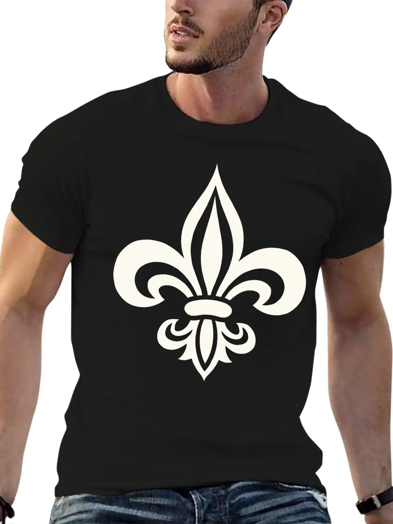 Single Color Logo Design Of French Lily Unisex Casual T-Shirt – Clean Design For Daily Comfort