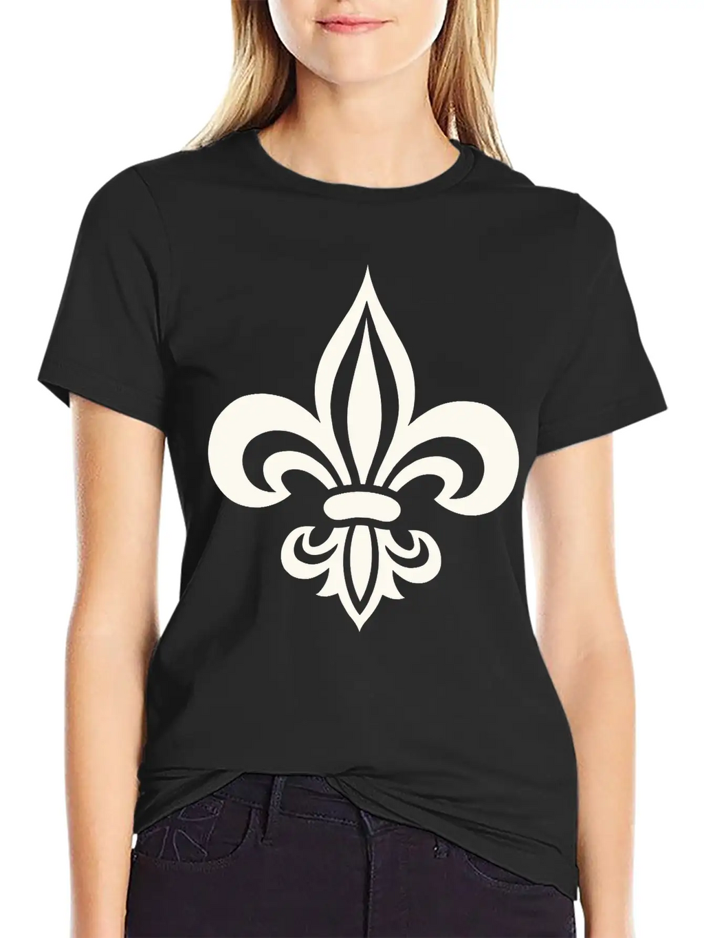 Single Color Logo Design Of French Lily Unisex Casual T-Shirt – Clean Design For Daily Comfort
