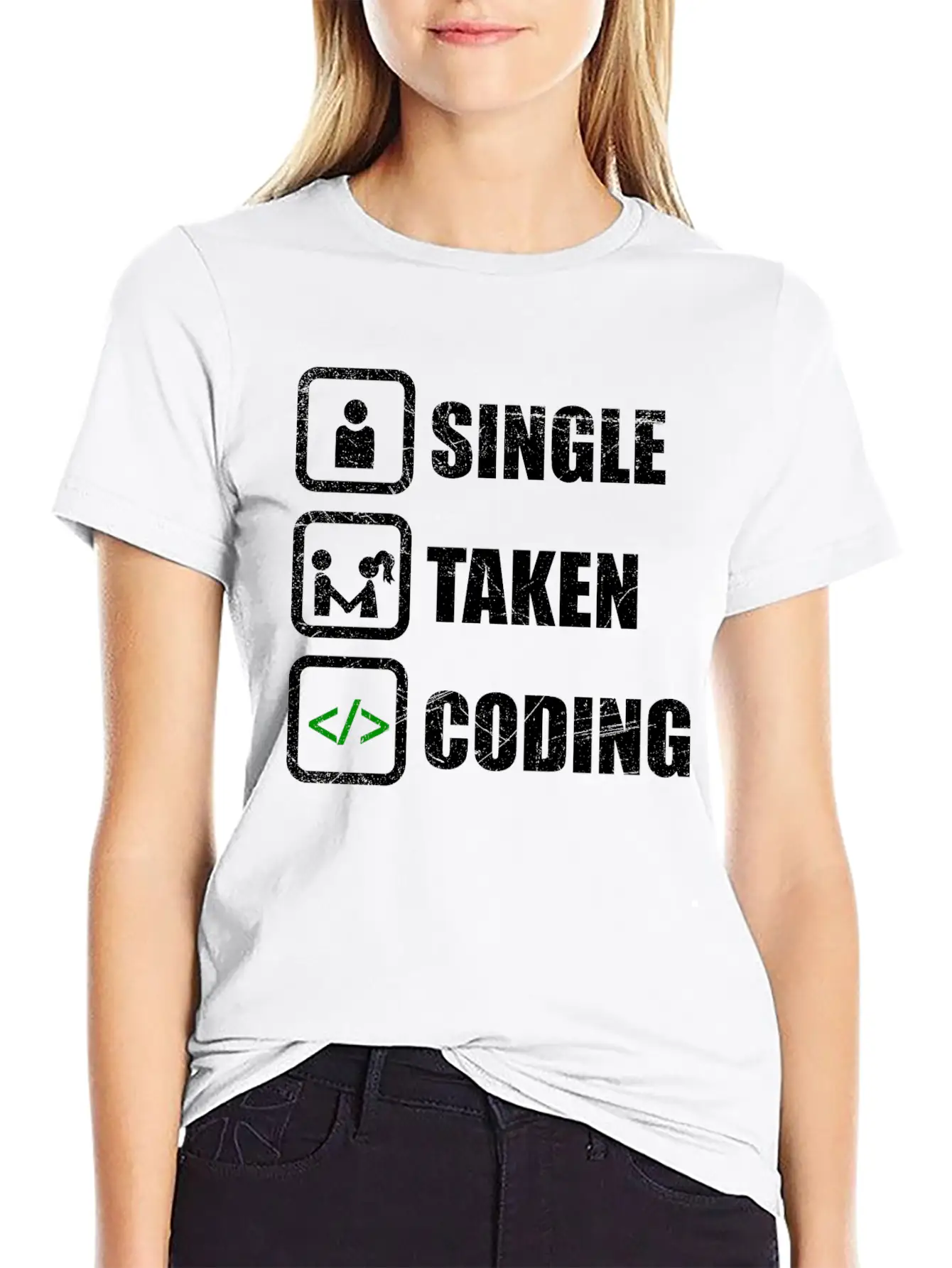 Single Taken Coding Funny Developer Gift Idea Unisex Casual T-Shirt – Clean Design For Daily Comfort