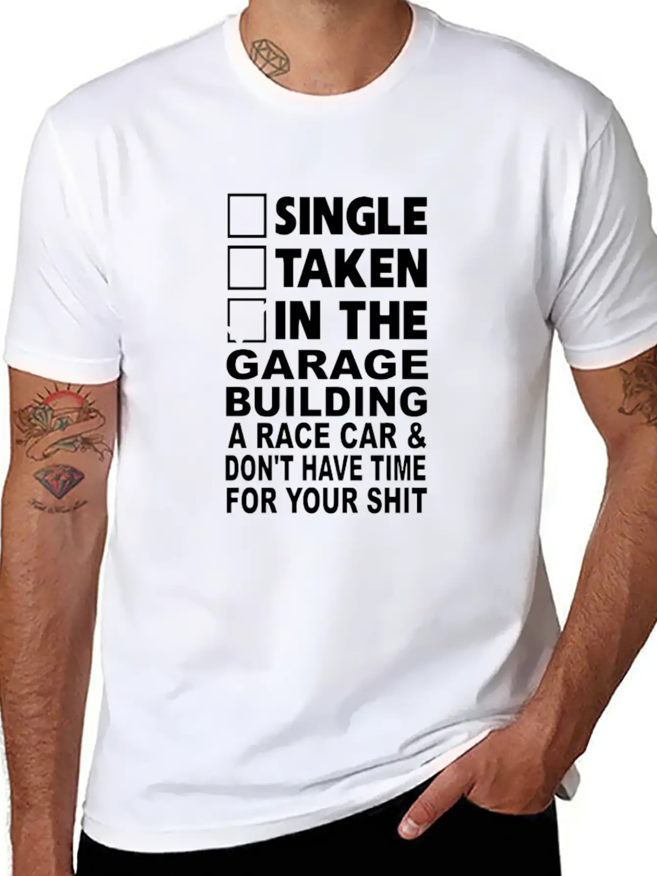 Single Taken In The Garage Building A Race Car Unisex Casual T-Shirt – Clean Design For Daily Comfort