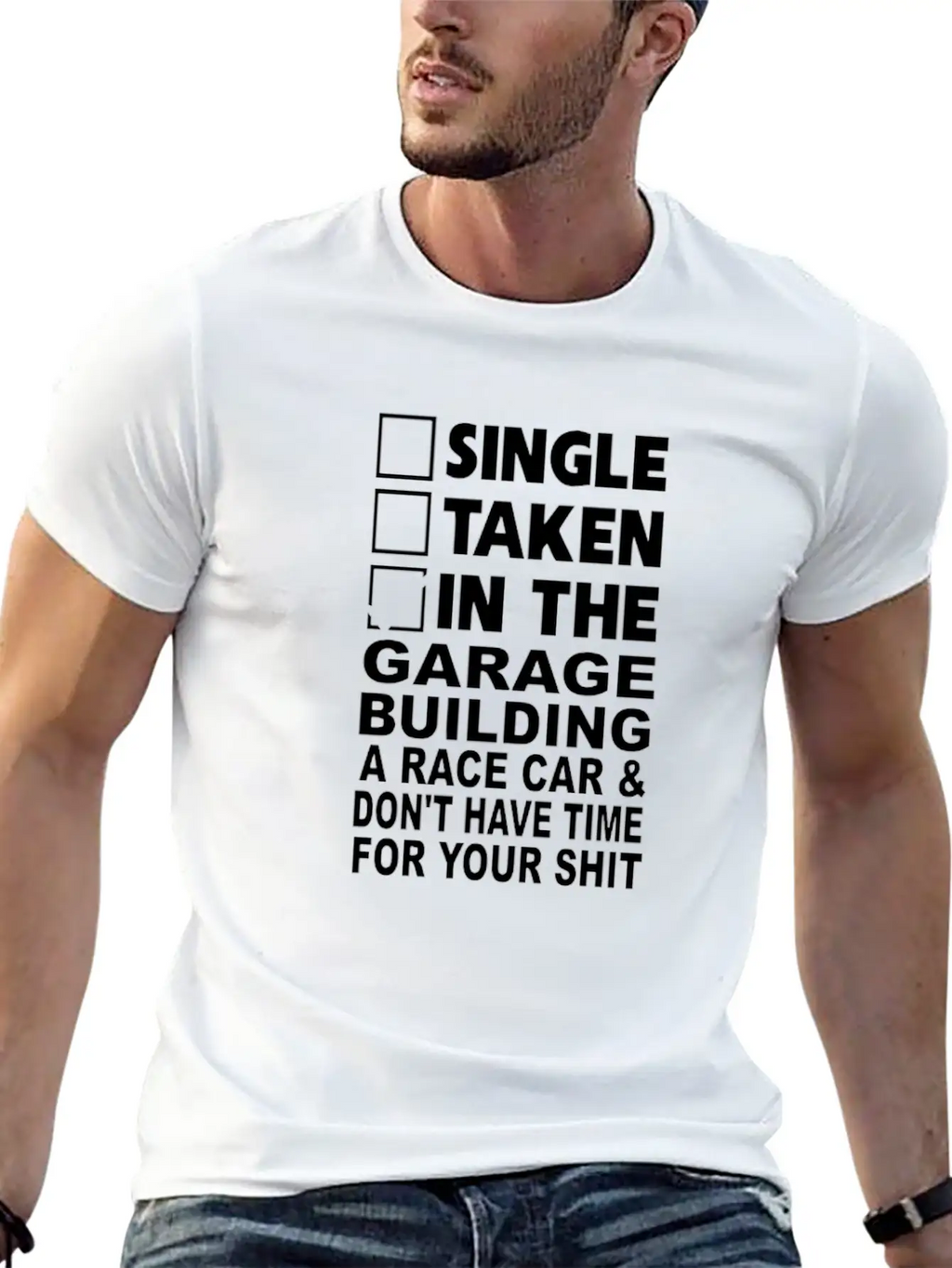 Single Taken In The Garage Building A Race Car Unisex Casual T-Shirt – Clean Design For Daily Comfort