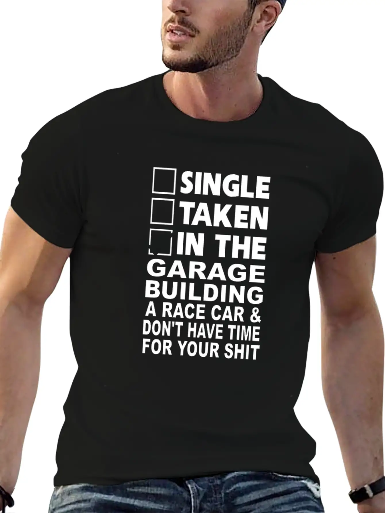 Single Taken In The Garage Building A Race Car Unisex Casual T-Shirt – Clean Design For Daily Comfort