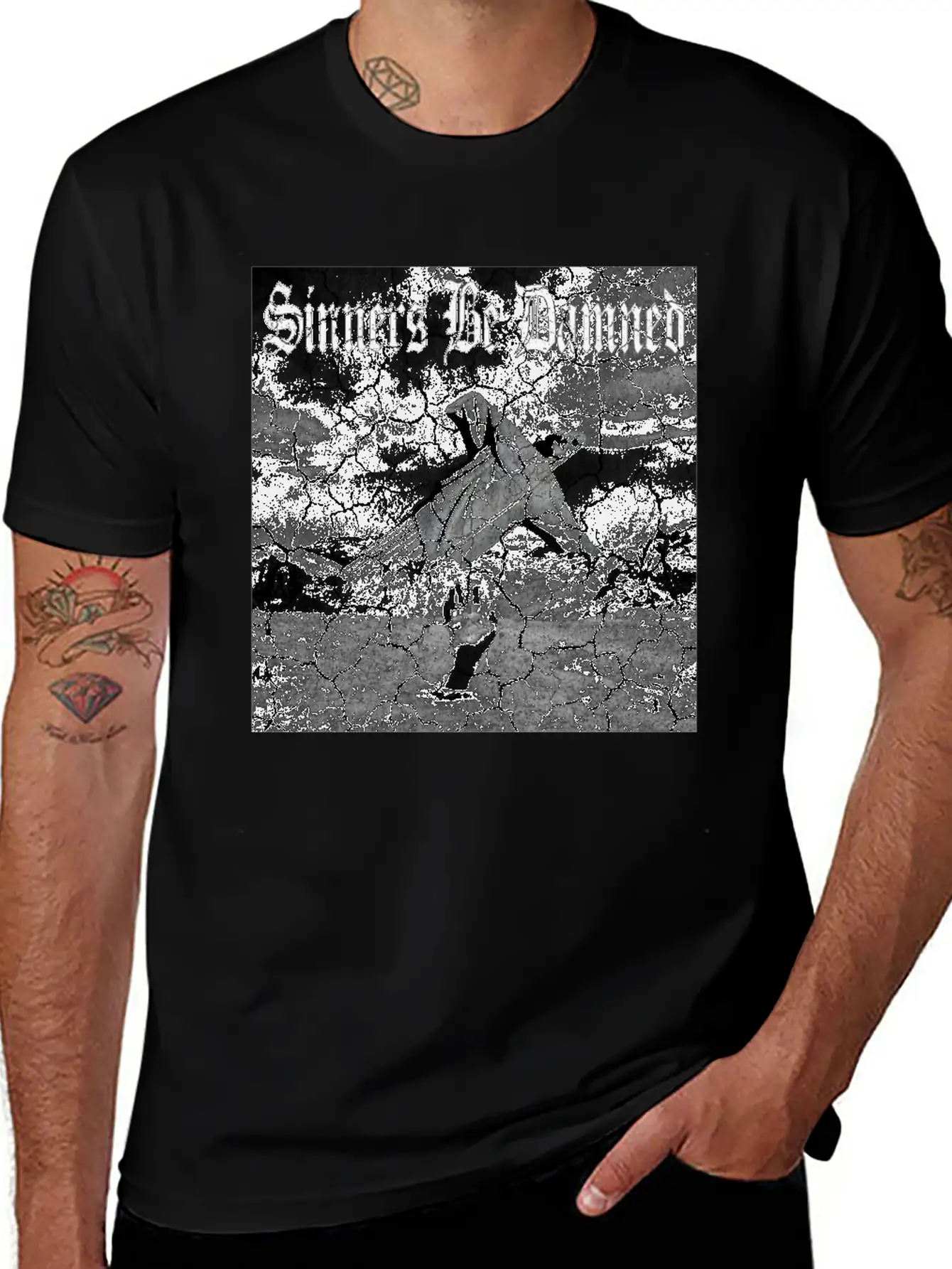 Sinners Be Damned Graphic Design Unisex Casual T-Shirt – Clean Design For Daily Comfort