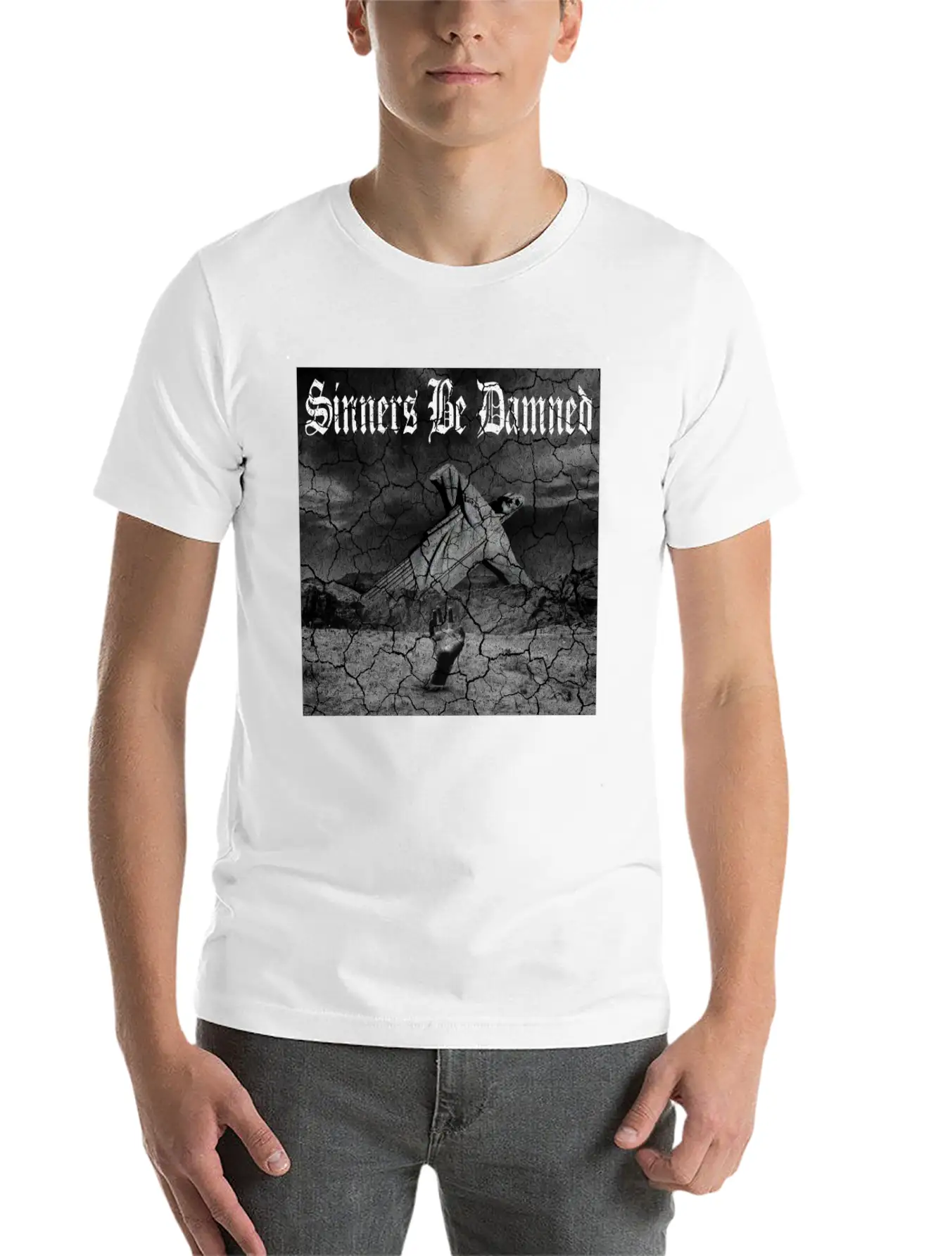 Sinners Be Damned Graphic Design Unisex Casual T-Shirt – Clean Design For Daily Comfort