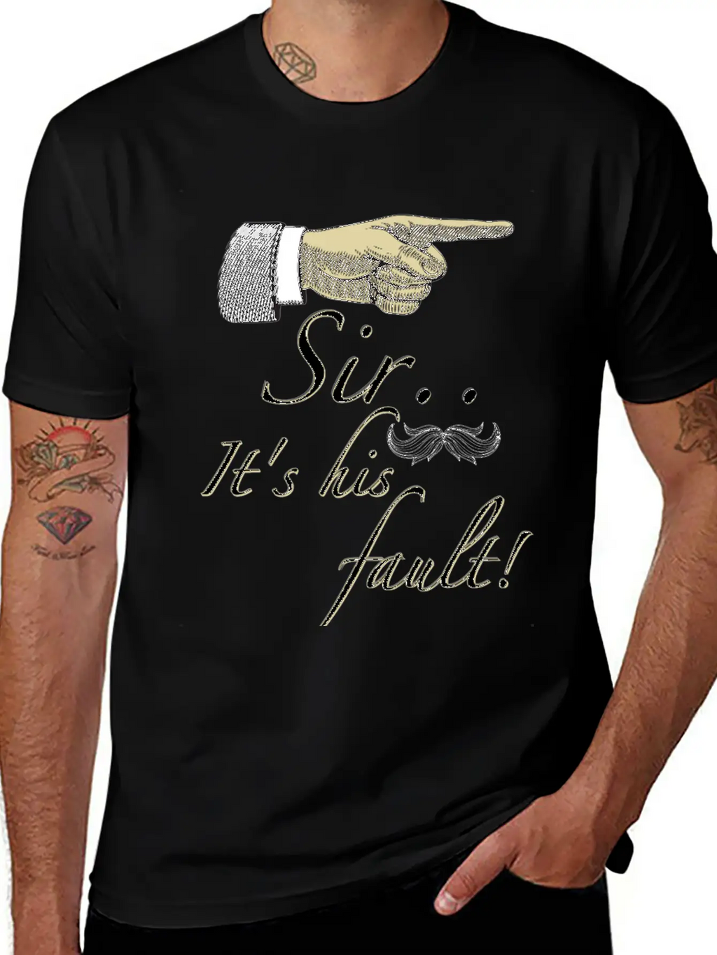 Sir Its His Fault Unisex Short Sleeve Soft Cotton T-Shirt – Casual Everyday Wear