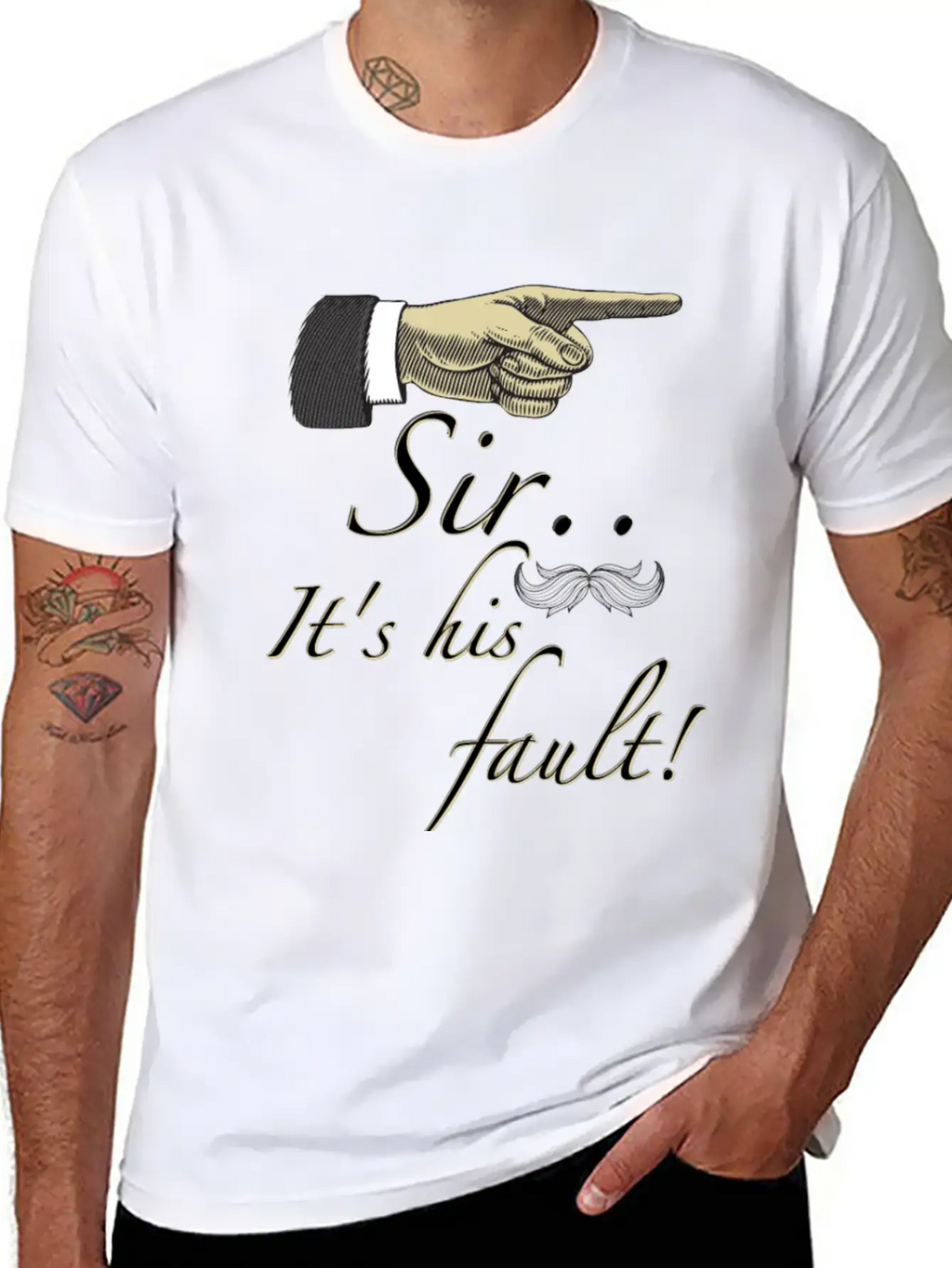 Sir Its His Fault Unisex Short Sleeve Soft Cotton T-Shirt – Casual Everyday Wear