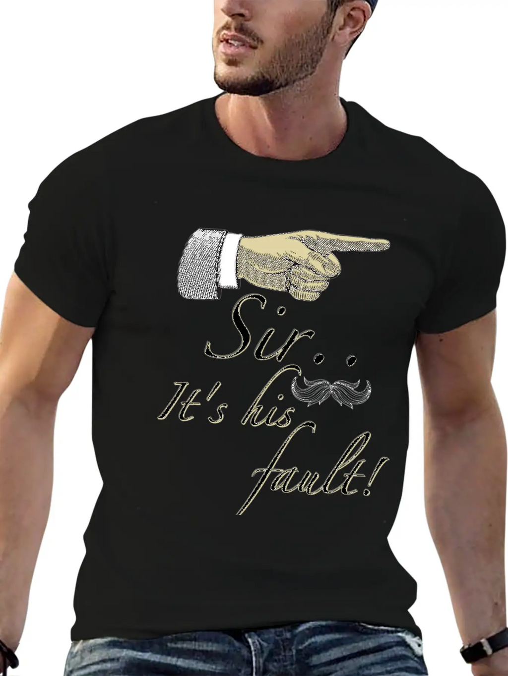 Sir Its His Fault Unisex Short Sleeve Soft Cotton T-Shirt – Casual Everyday Wear