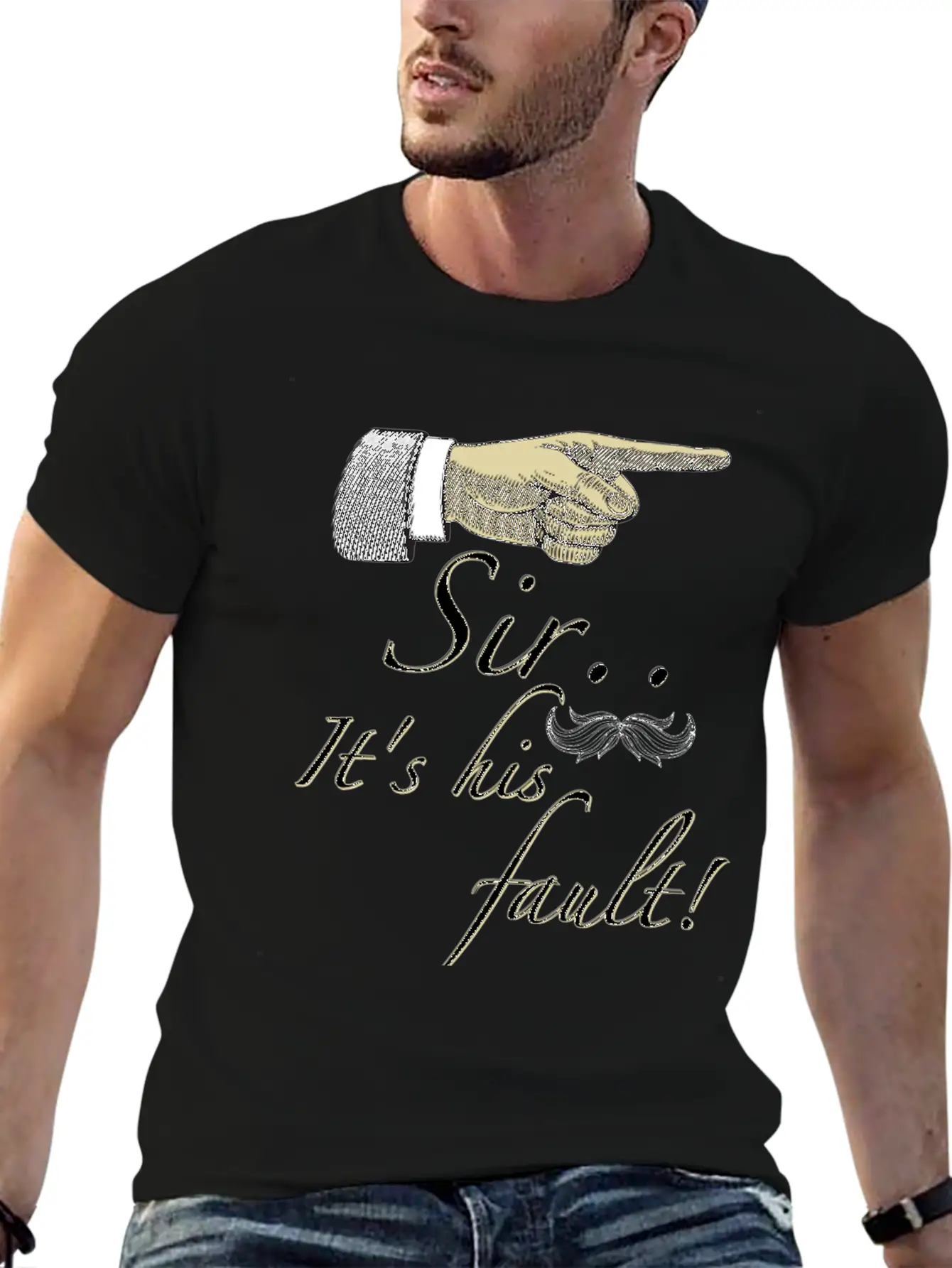 Sir Its His Fault Unisex Short Sleeve Soft Cotton T-Shirt – Casual Everyday Wear