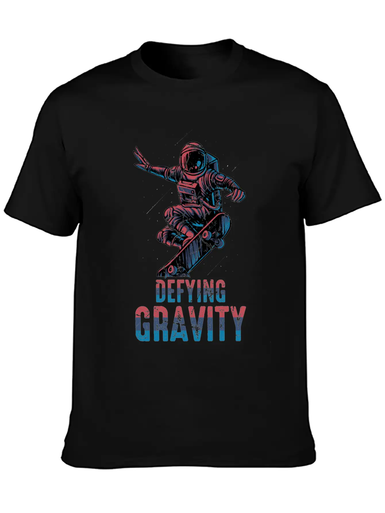 Skateboard - Defying Gravity - Astronaut - Skater Unisex Casual T-Shirt – Clean Design For Daily Comfort