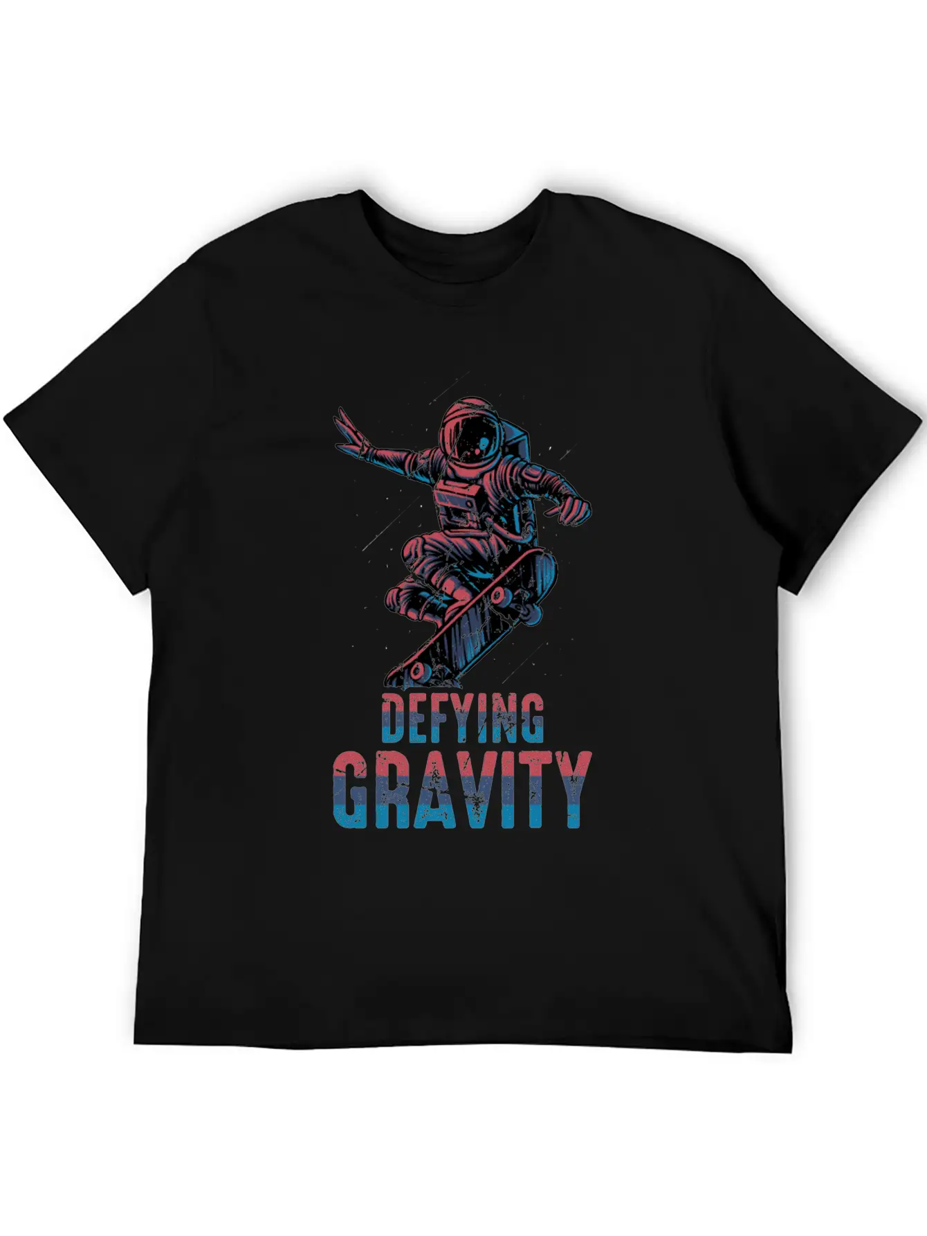 Skateboard - Defying Gravity - Astronaut - Skater Unisex Casual T-Shirt – Clean Design For Daily Comfort