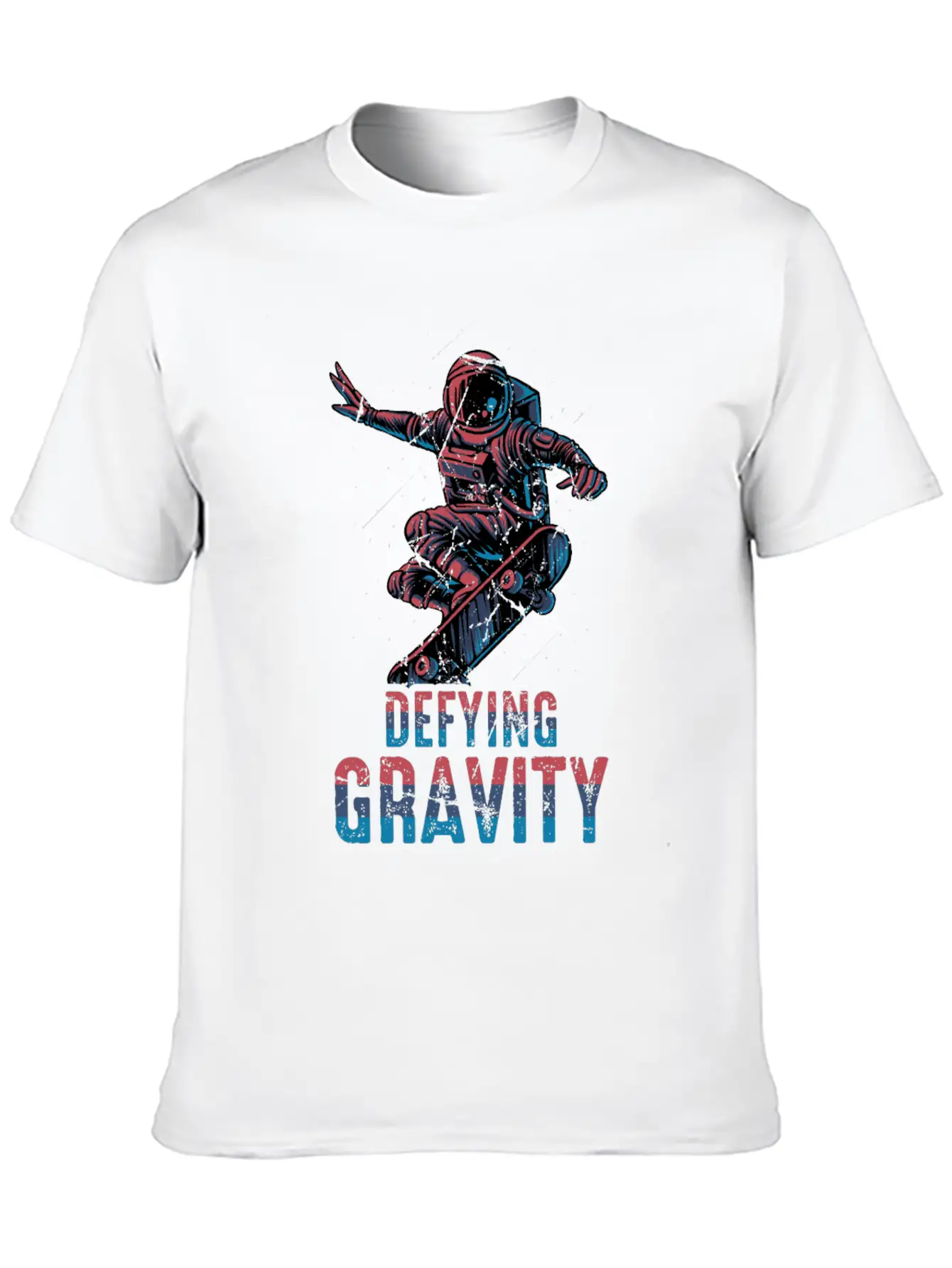 Skateboard - Defying Gravity - Astronaut - Skater Unisex Casual T-Shirt – Clean Design For Daily Comfort