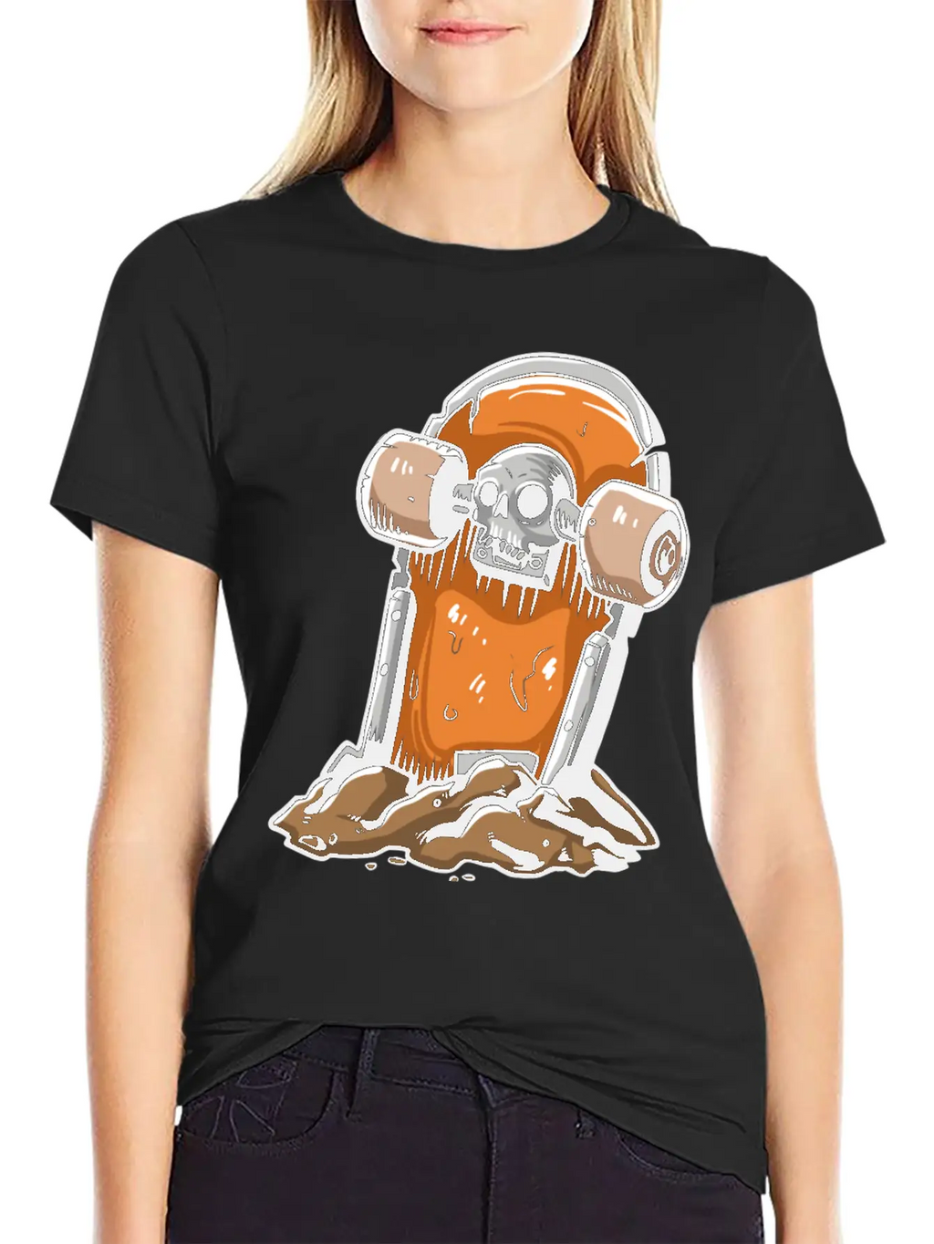 Skateboard Tombstone Skater Skateboarding Essential Cotton Tee For Daily Outfits – Unisex Style