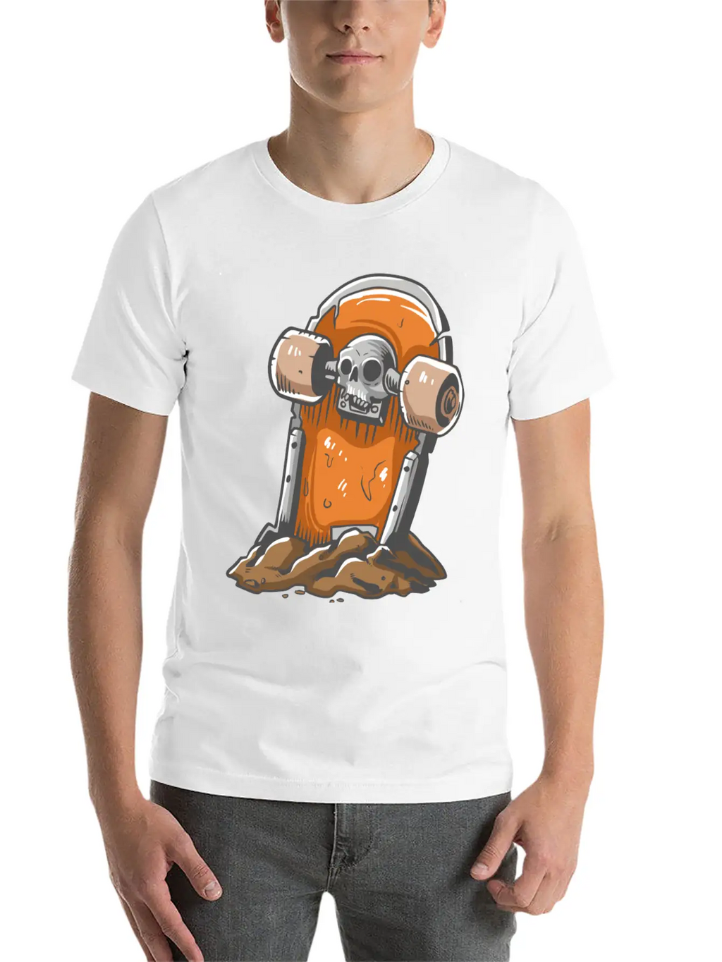 Skateboard Tombstone Skater Skateboarding Essential Cotton Tee For Daily Outfits – Unisex Style