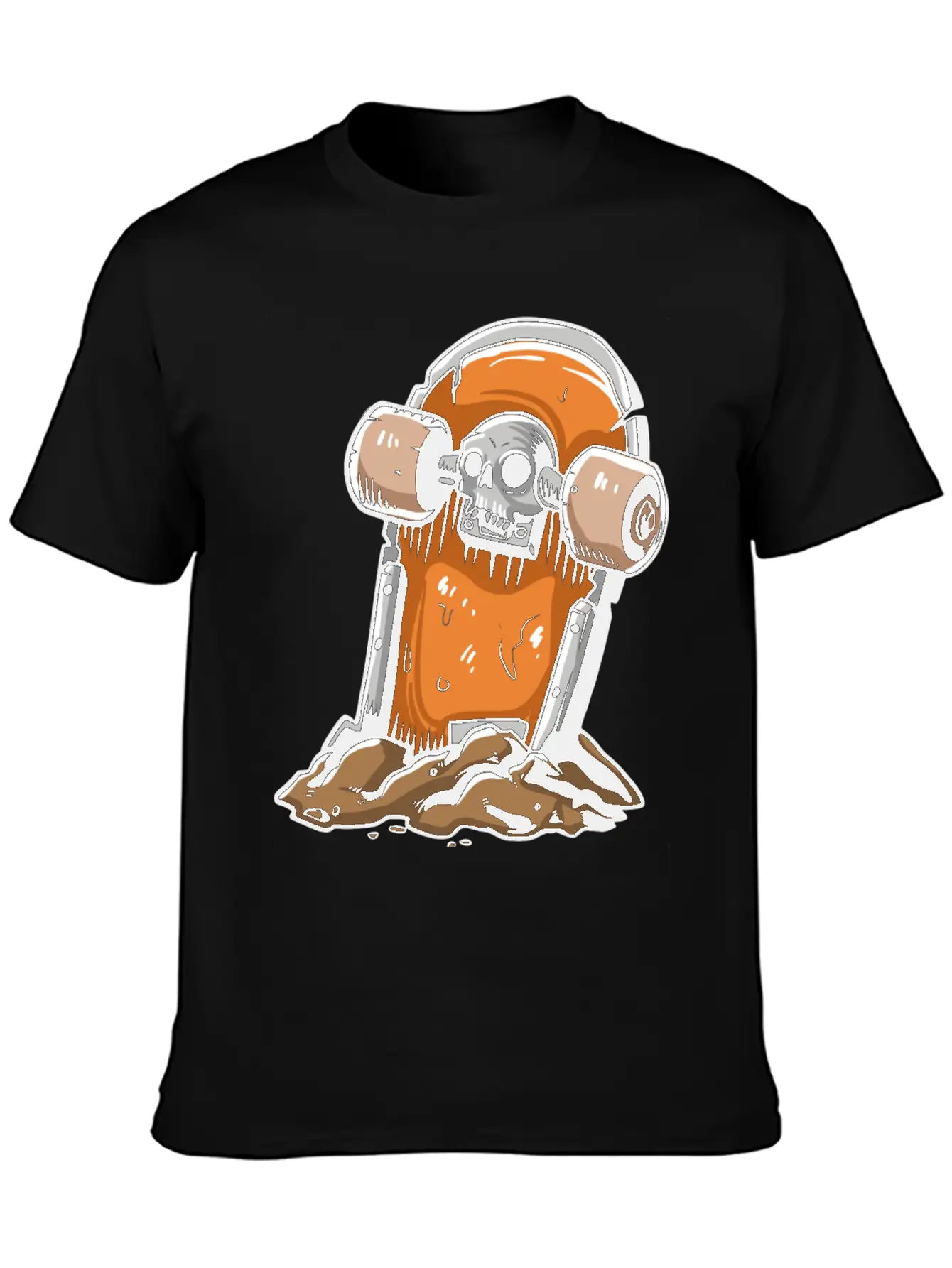Skateboard Tombstone Skater Skateboarding Essential Cotton Tee For Daily Outfits – Unisex Style