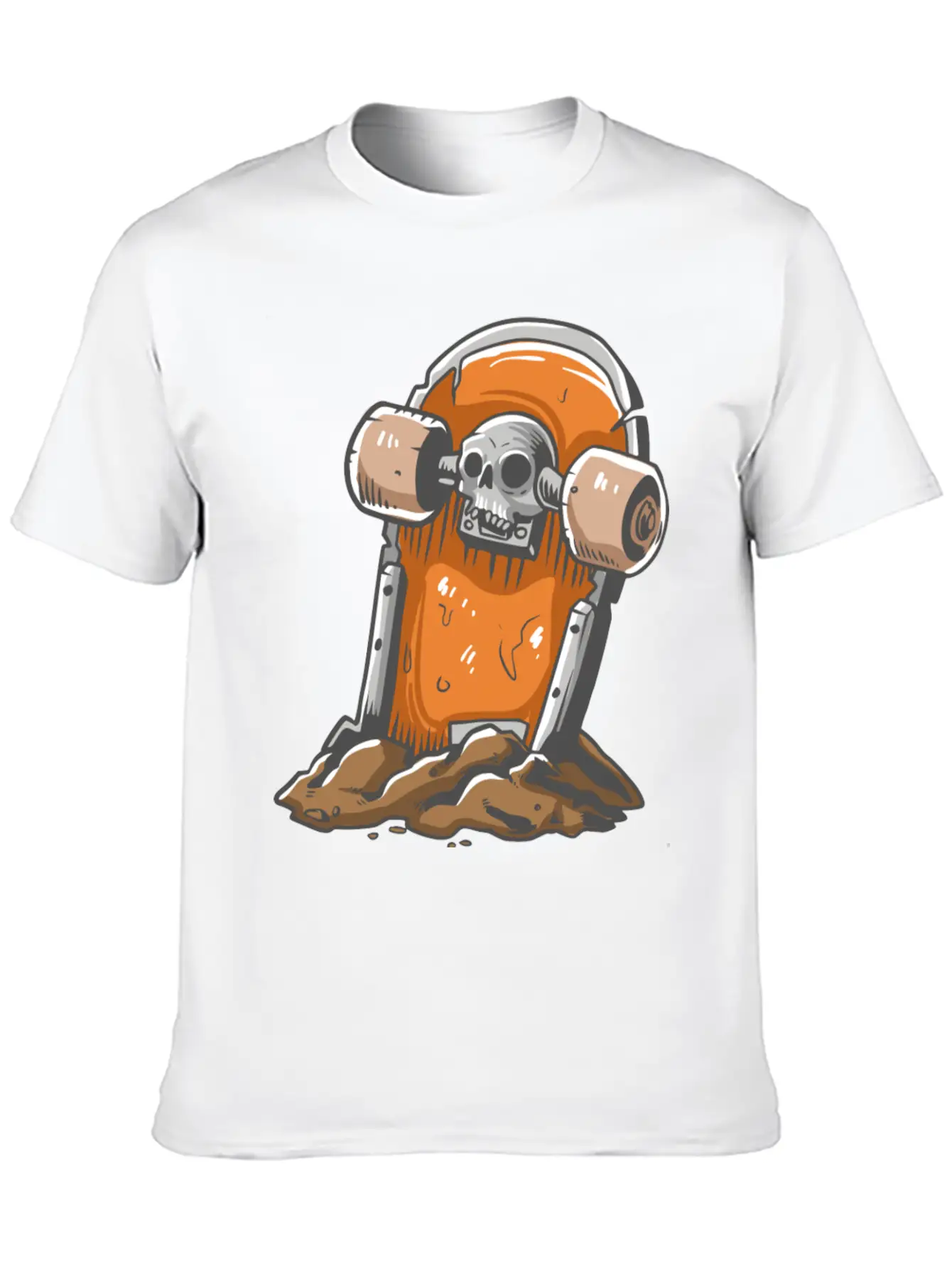 Skateboard Tombstone Skater Skateboarding Essential Cotton Tee For Daily Outfits – Unisex Style