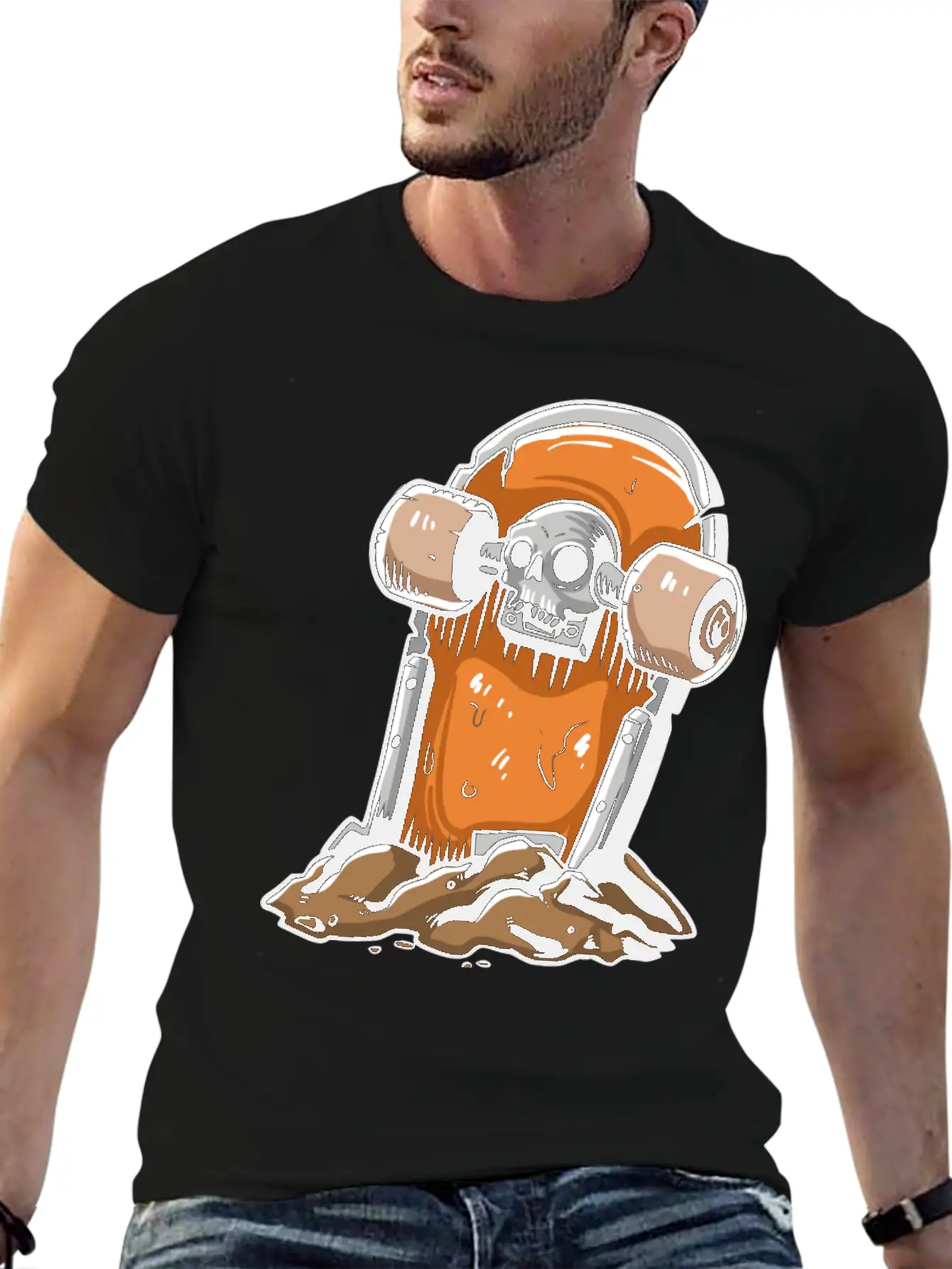 Skateboard Tombstone Skater Skateboarding Essential Cotton Tee For Daily Outfits – Unisex Style
