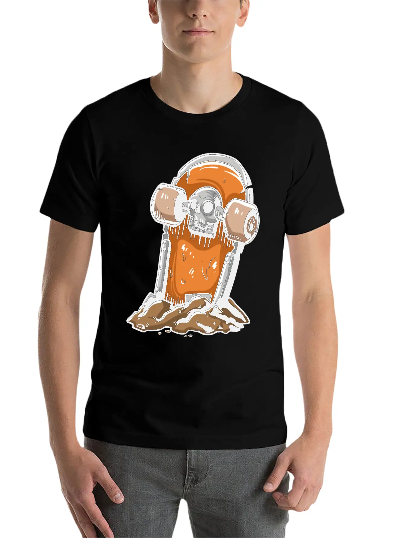 Skateboard Tombstone Skater Skateboarding Essential Cotton Tee For Daily Outfits – Unisex Style