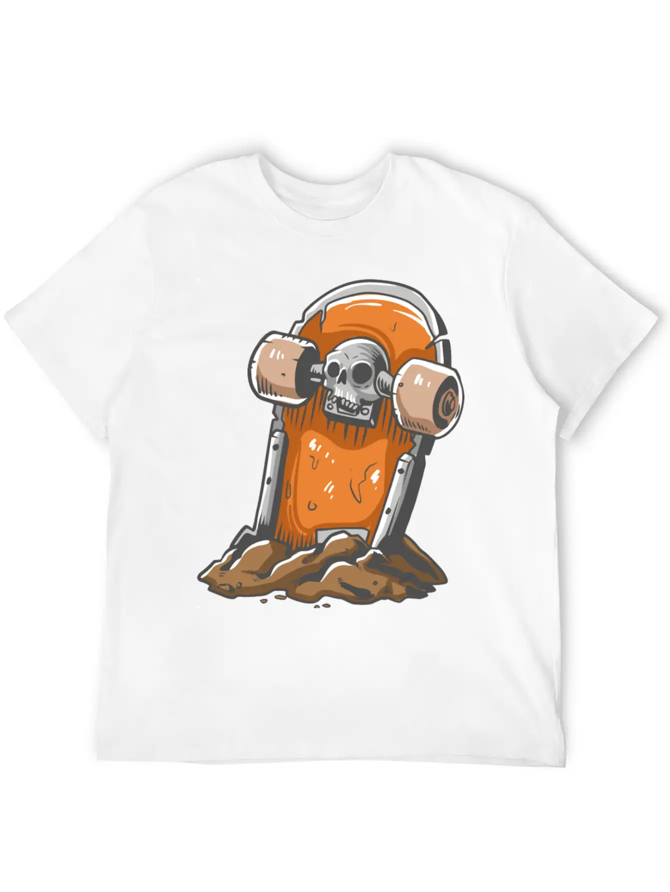 Skateboard Tombstone Skater Skateboarding Essential Cotton Tee For Daily Outfits – Unisex Style