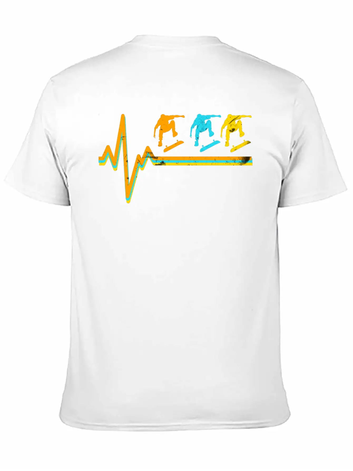Skateboarding Heartbeat Skateboard Lover Sk8er Unisex Short Sleeve Soft Cotton T-Shirt – Casual Everyday Wear