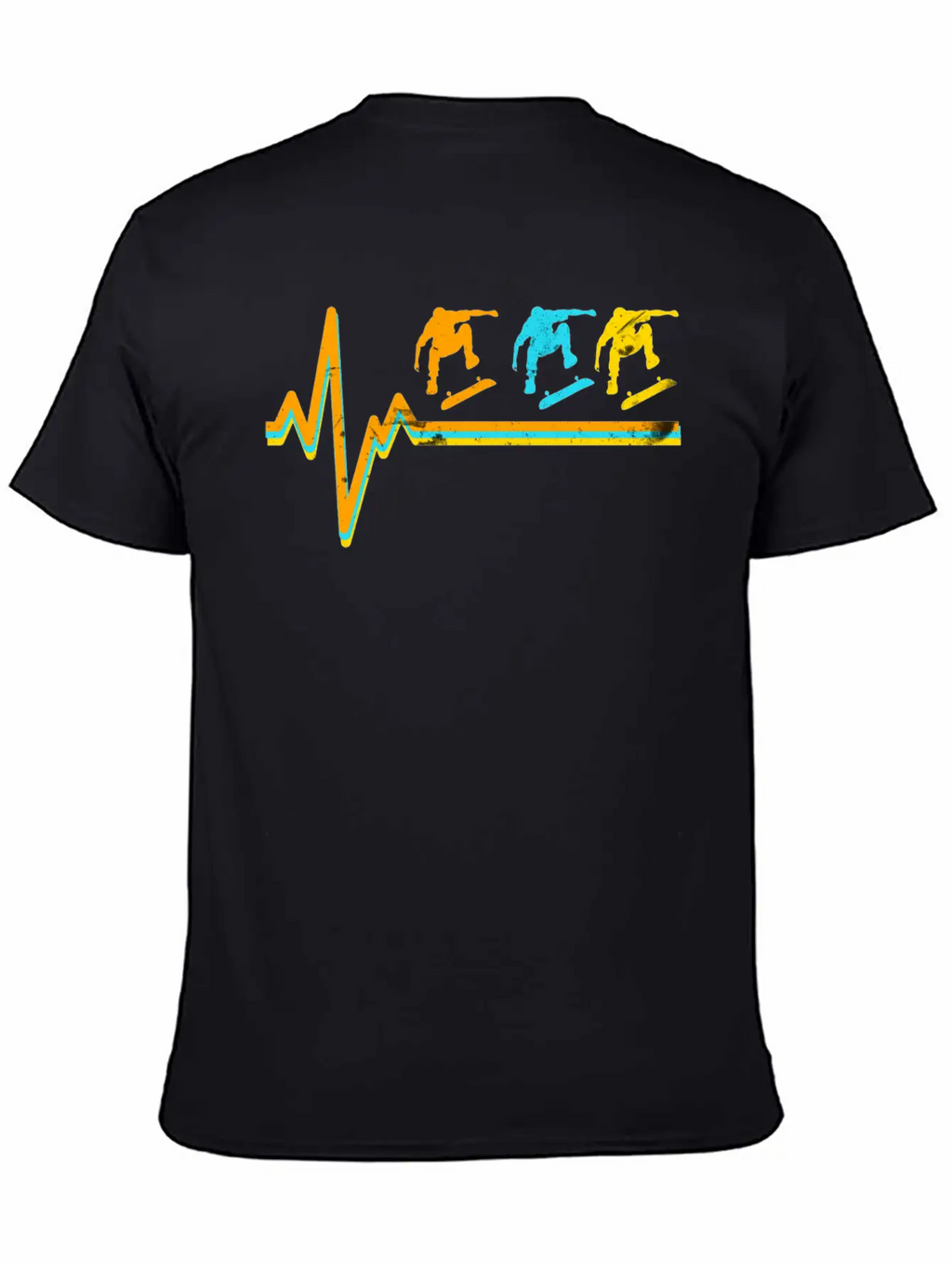 Skateboarding Heartbeat Skateboard Lover Sk8er Unisex Short Sleeve Soft Cotton T-Shirt – Casual Everyday Wear
