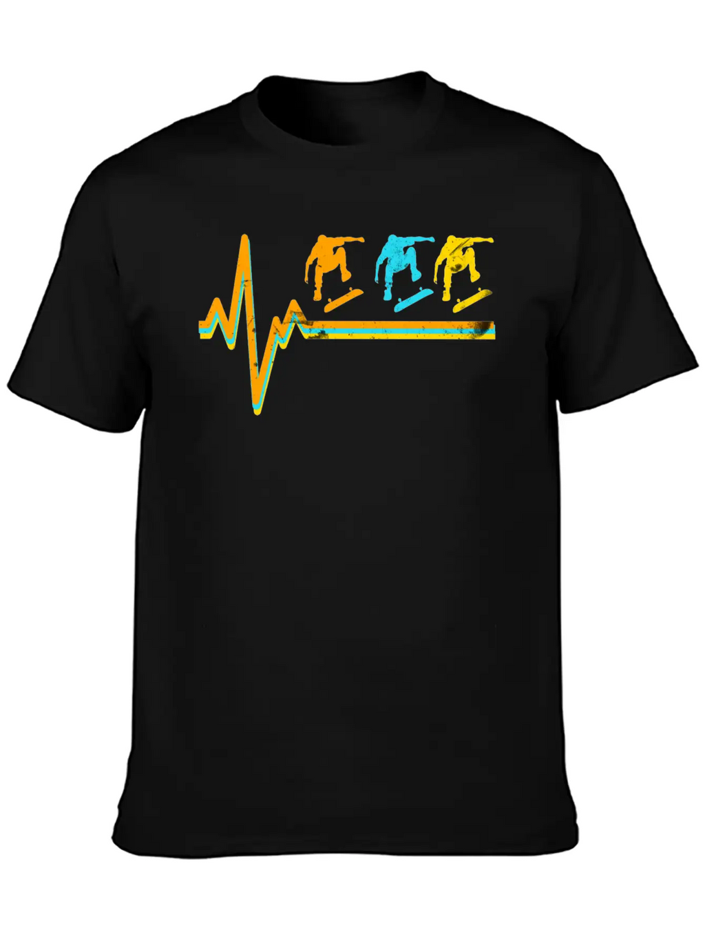Skateboarding Heartbeat Skateboard Lover Sk8er Unisex Short Sleeve Soft Cotton T-Shirt – Casual Everyday Wear