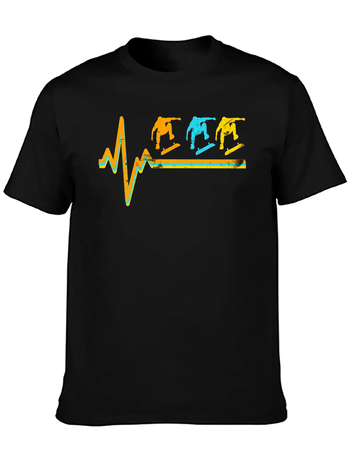 Skateboarding Heartbeat Skateboard Lover Sk8er Unisex Short Sleeve Soft Cotton T-Shirt – Casual Everyday Wear
