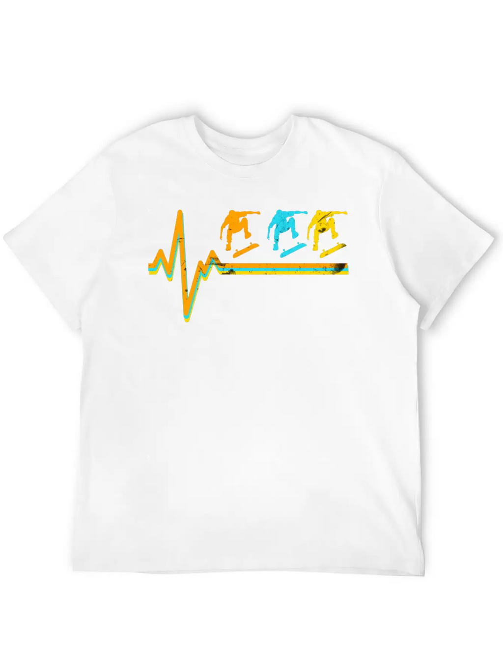 Skateboarding Heartbeat Skateboard Lover Sk8er Unisex Short Sleeve Soft Cotton T-Shirt – Casual Everyday Wear