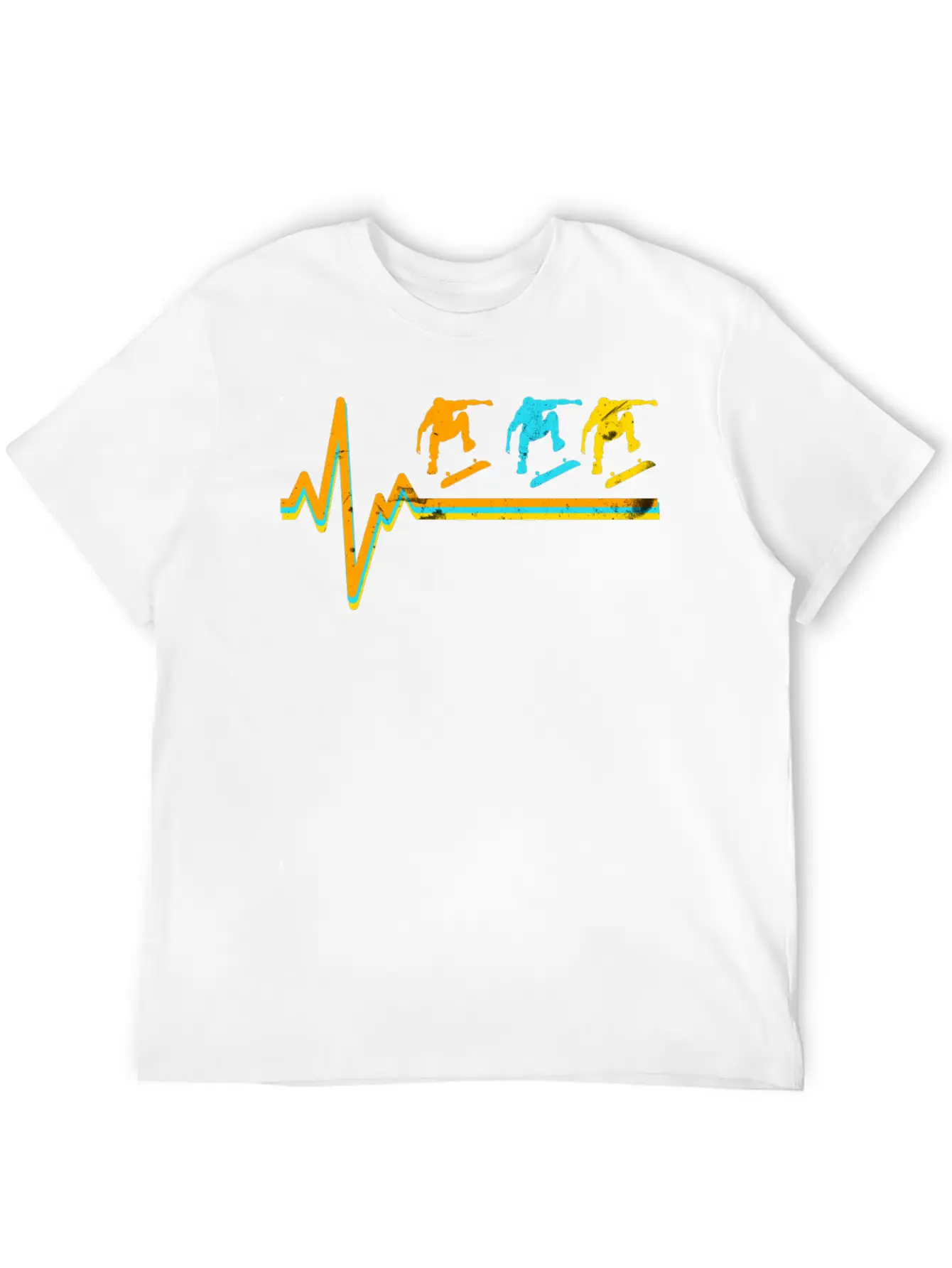 Skateboarding Heartbeat Skateboard Lover Sk8er Unisex Short Sleeve Soft Cotton T-Shirt – Casual Everyday Wear