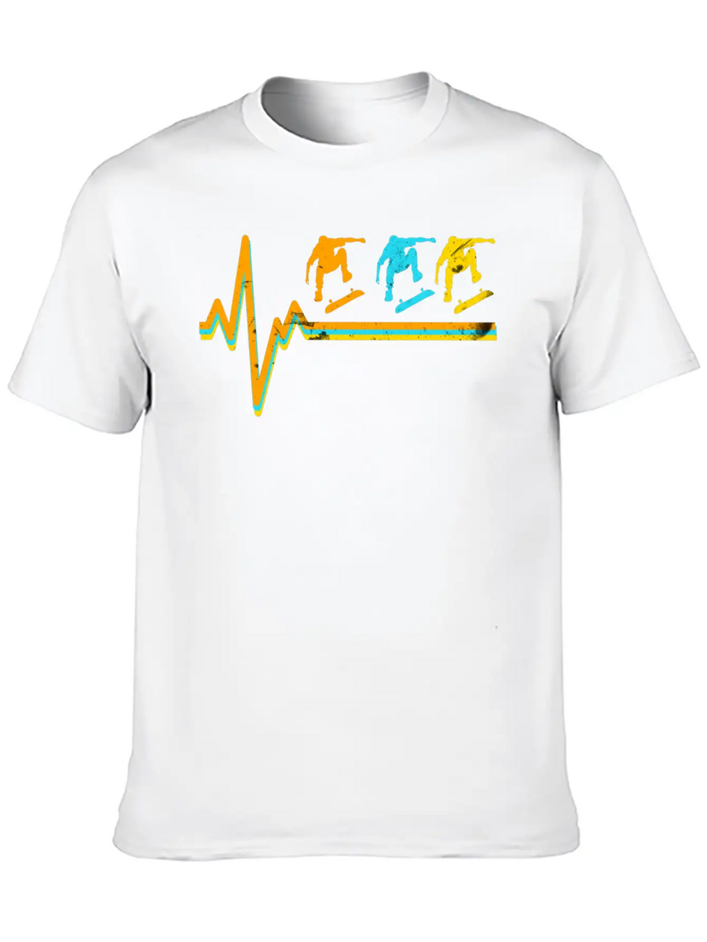 Skateboarding Heartbeat Skateboard Lover Sk8er Unisex Short Sleeve Soft Cotton T-Shirt – Casual Everyday Wear