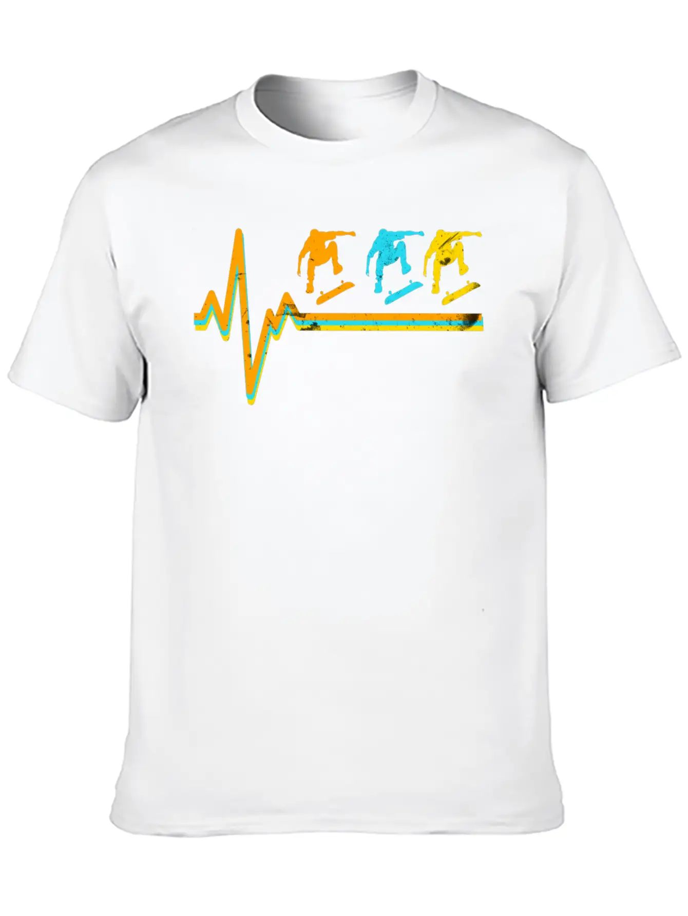 Skateboarding Heartbeat Skateboard Lover Sk8er Unisex Short Sleeve Soft Cotton T-Shirt – Casual Everyday Wear