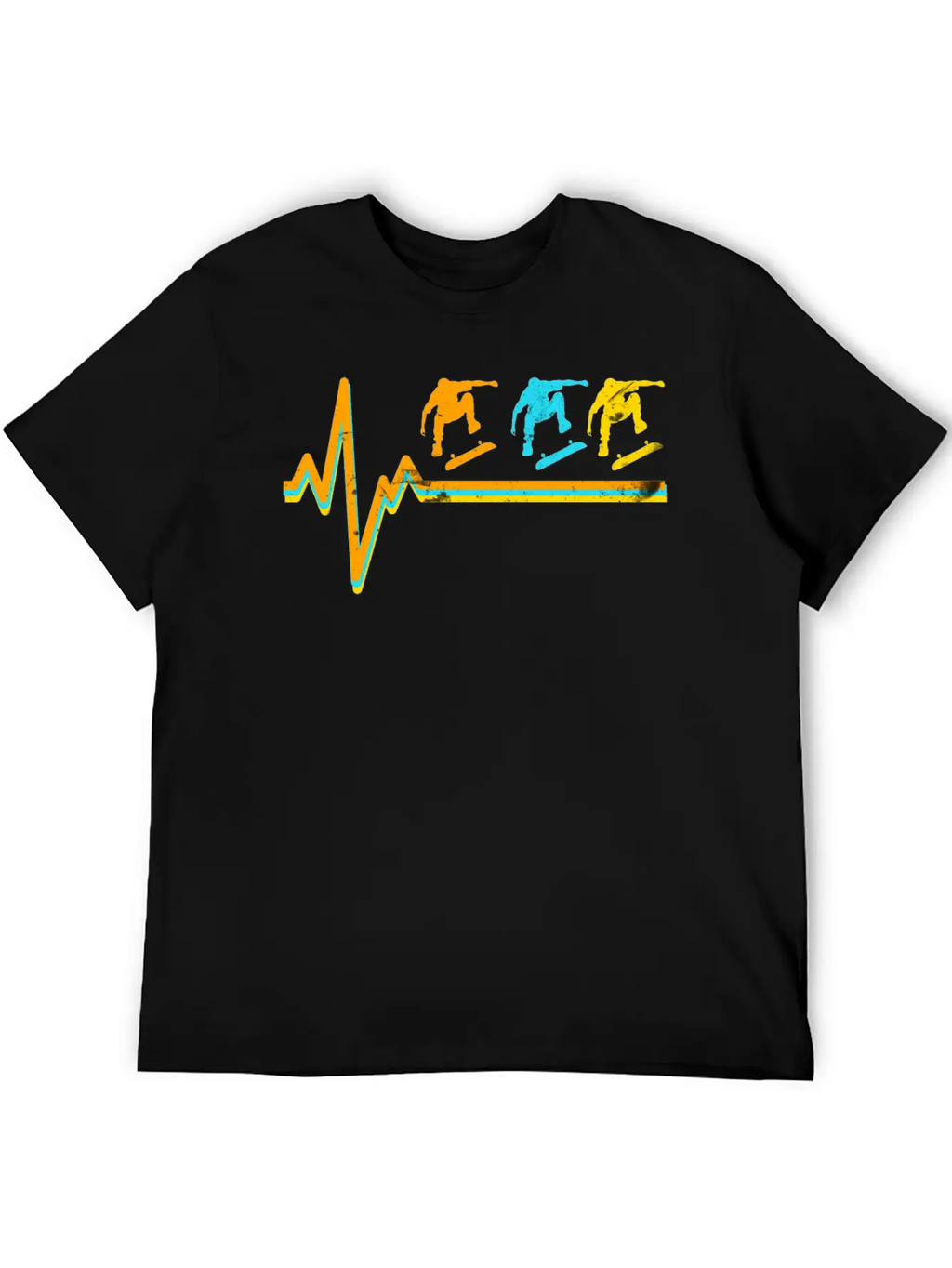 Skateboarding Heartbeat Skateboard Lover Sk8er Unisex Short Sleeve Soft Cotton T-Shirt – Casual Everyday Wear
