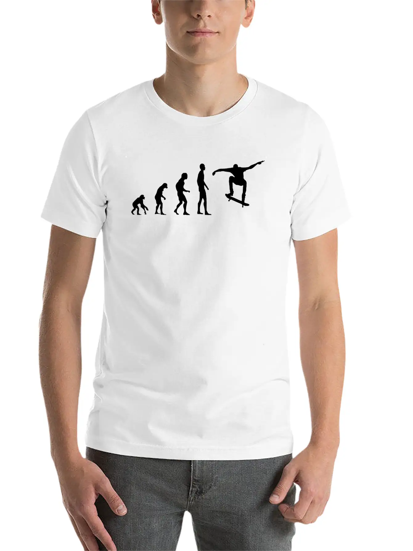 Skater Evolution Skateboarding Unisex Casual T-Shirt – Clean Design For Daily Comfort