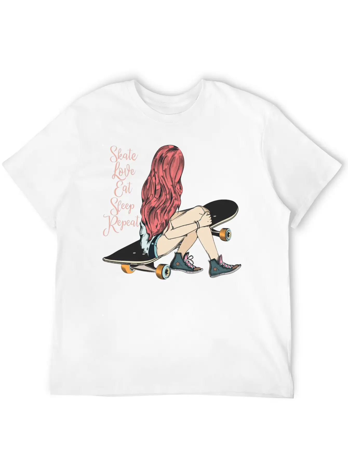 Skater Girl Skaters Having Fun Skateboarding Gift Unisex Casual T-Shirt – Clean Design For Daily Comfort