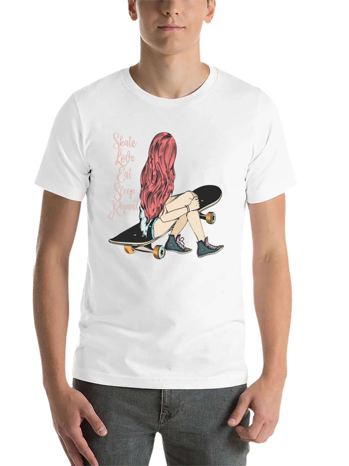 Skater Girl Skaters Having Fun Skateboarding Gift Unisex Casual T-Shirt – Clean Design For Daily Comfort