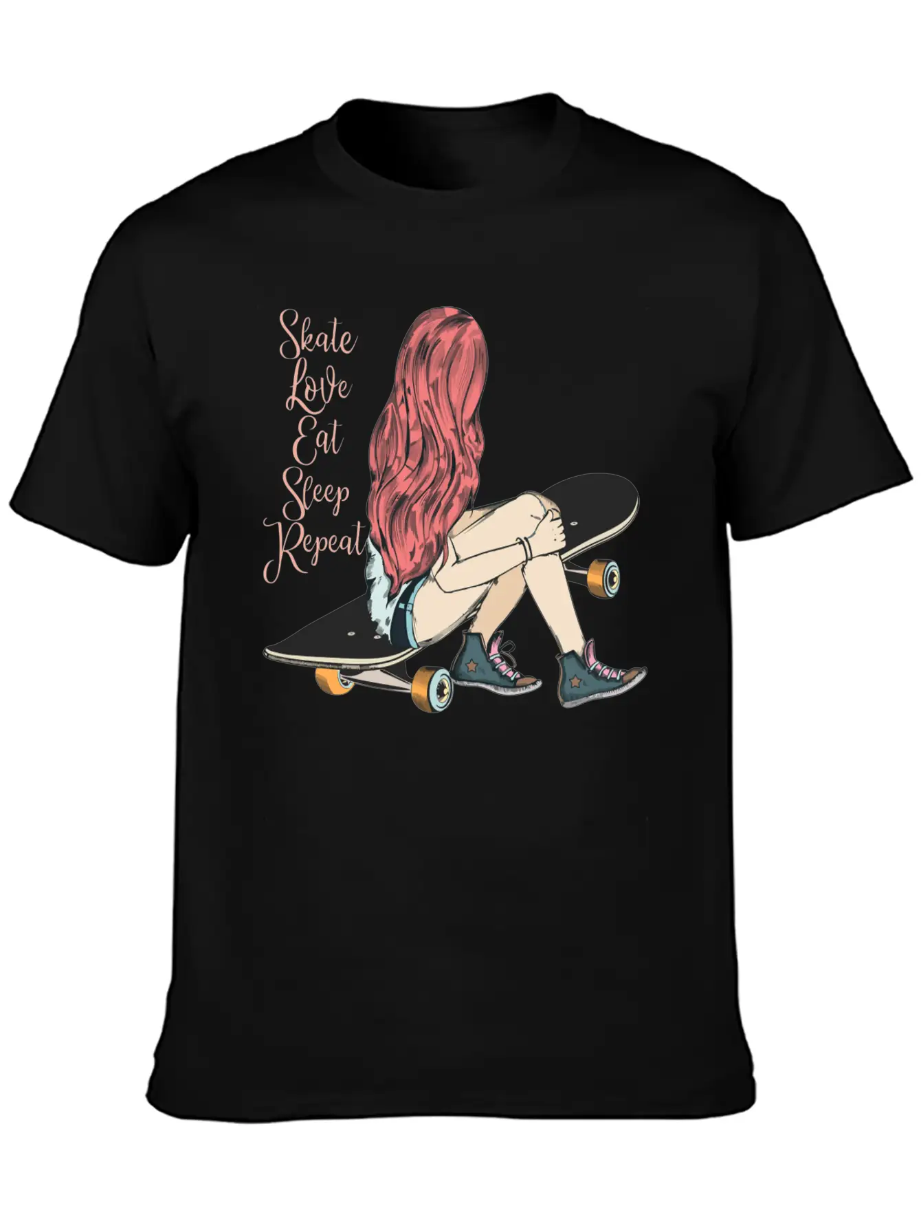 Skater Girl Skaters Having Fun Skateboarding Gift Unisex Casual T-Shirt – Clean Design For Daily Comfort