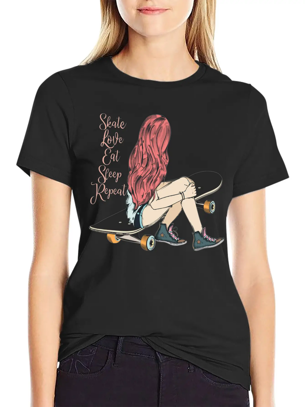 Skater Girl Skaters Having Fun Skateboarding Gift Unisex Casual T-Shirt – Clean Design For Daily Comfort