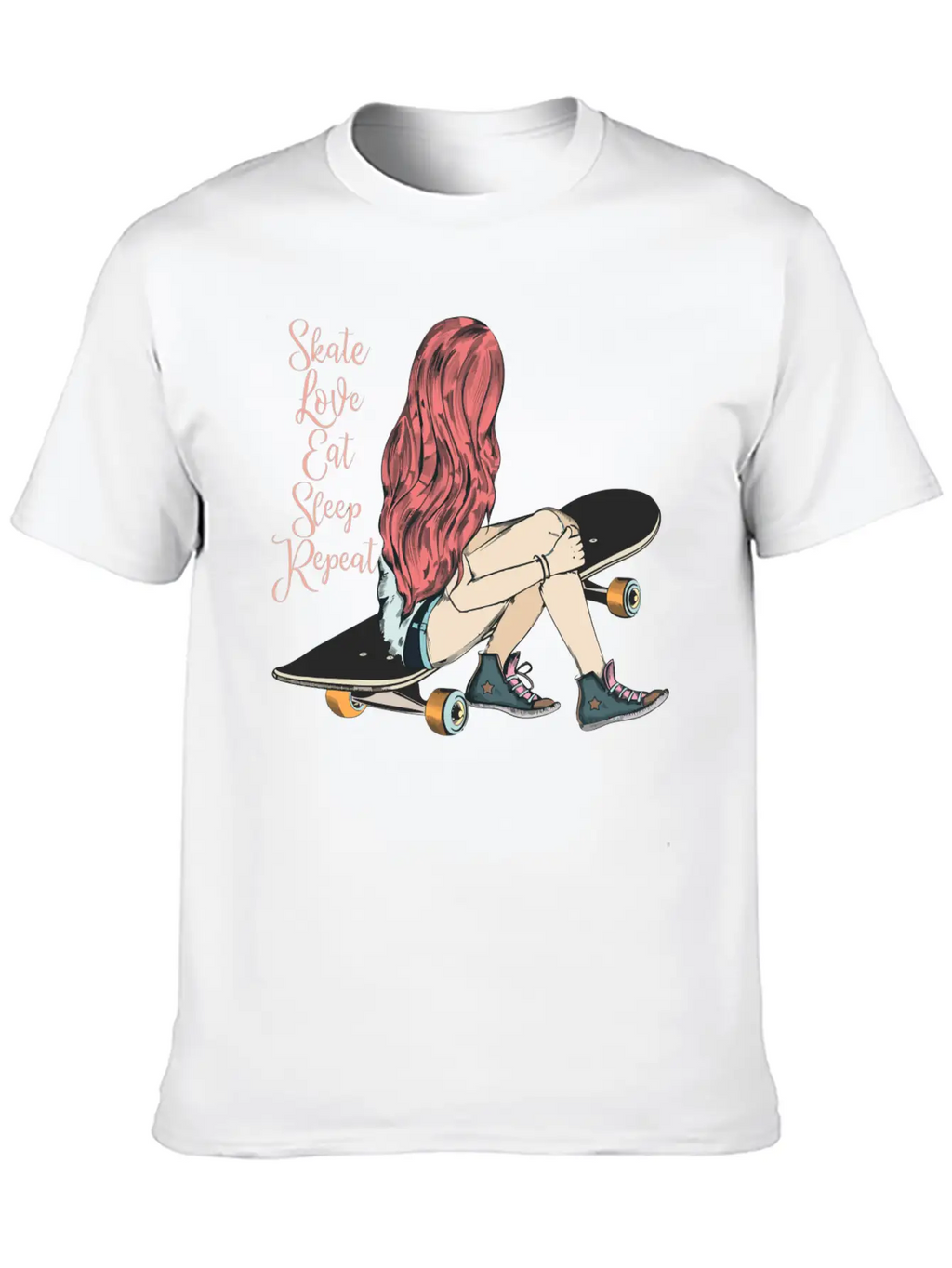 Skater Girl Skaters Having Fun Skateboarding Gift Unisex Casual T-Shirt – Clean Design For Daily Comfort