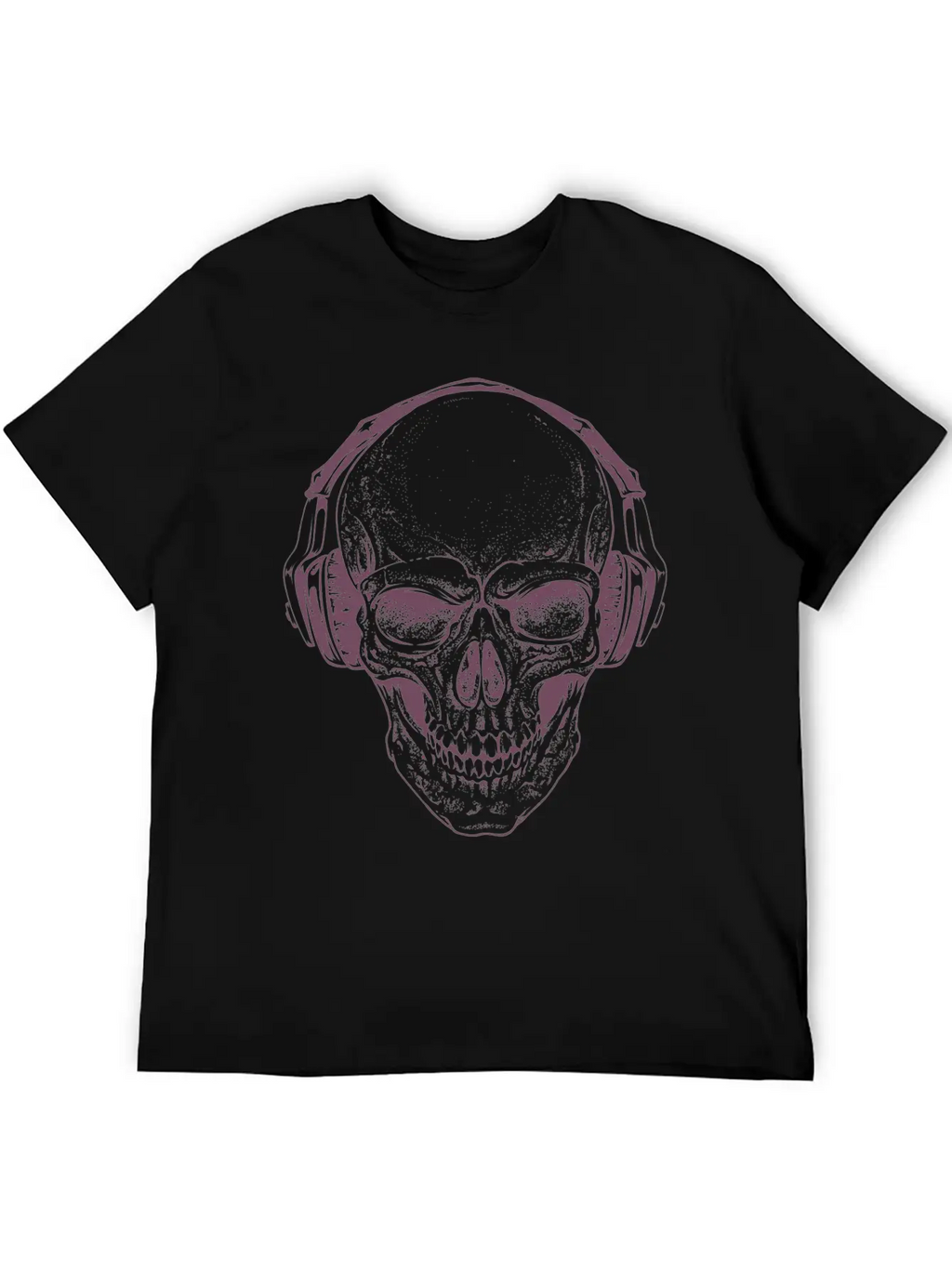 Sketch Skull Headphones Music Vector Illustration Unisex Casual T-Shirt – Clean Design For Daily Comfort