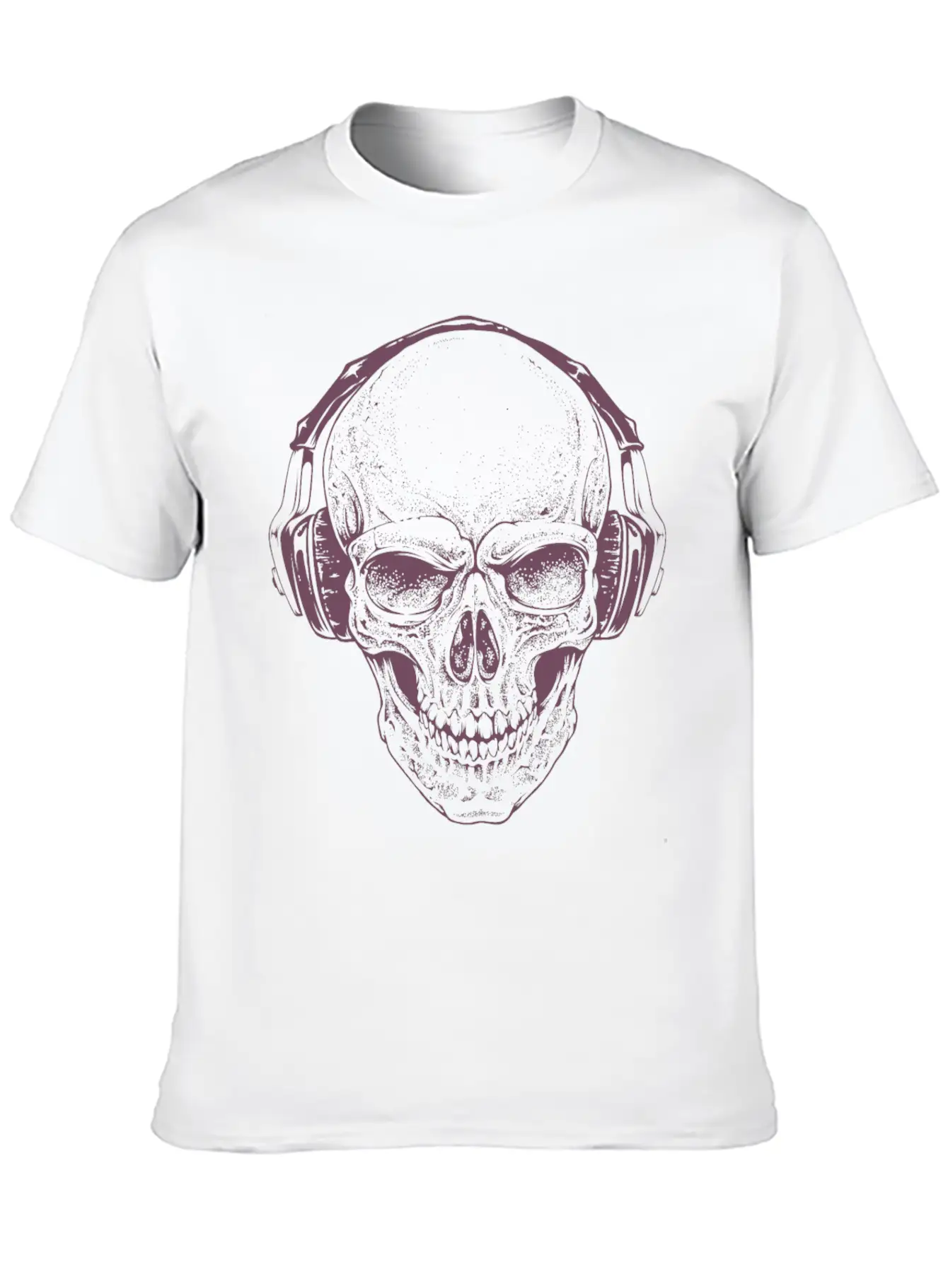 Sketch Skull Headphones Music Vector Illustration Unisex Casual T-Shirt – Clean Design For Daily Comfort