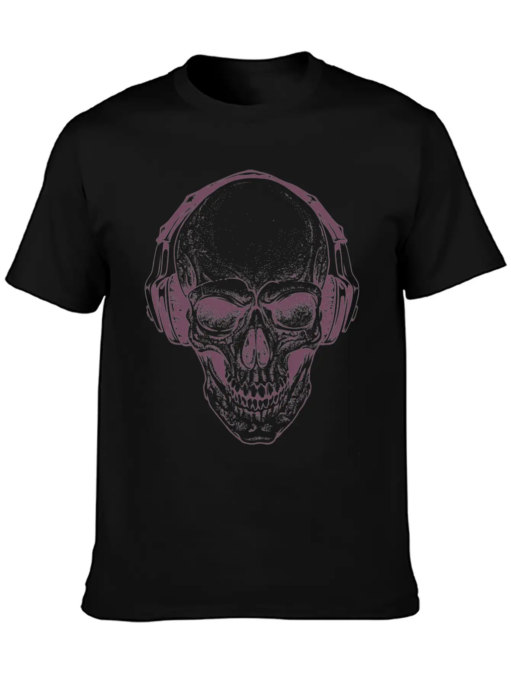 Sketch Skull Headphones Music Vector Illustration Unisex Casual T-Shirt – Clean Design For Daily Comfort