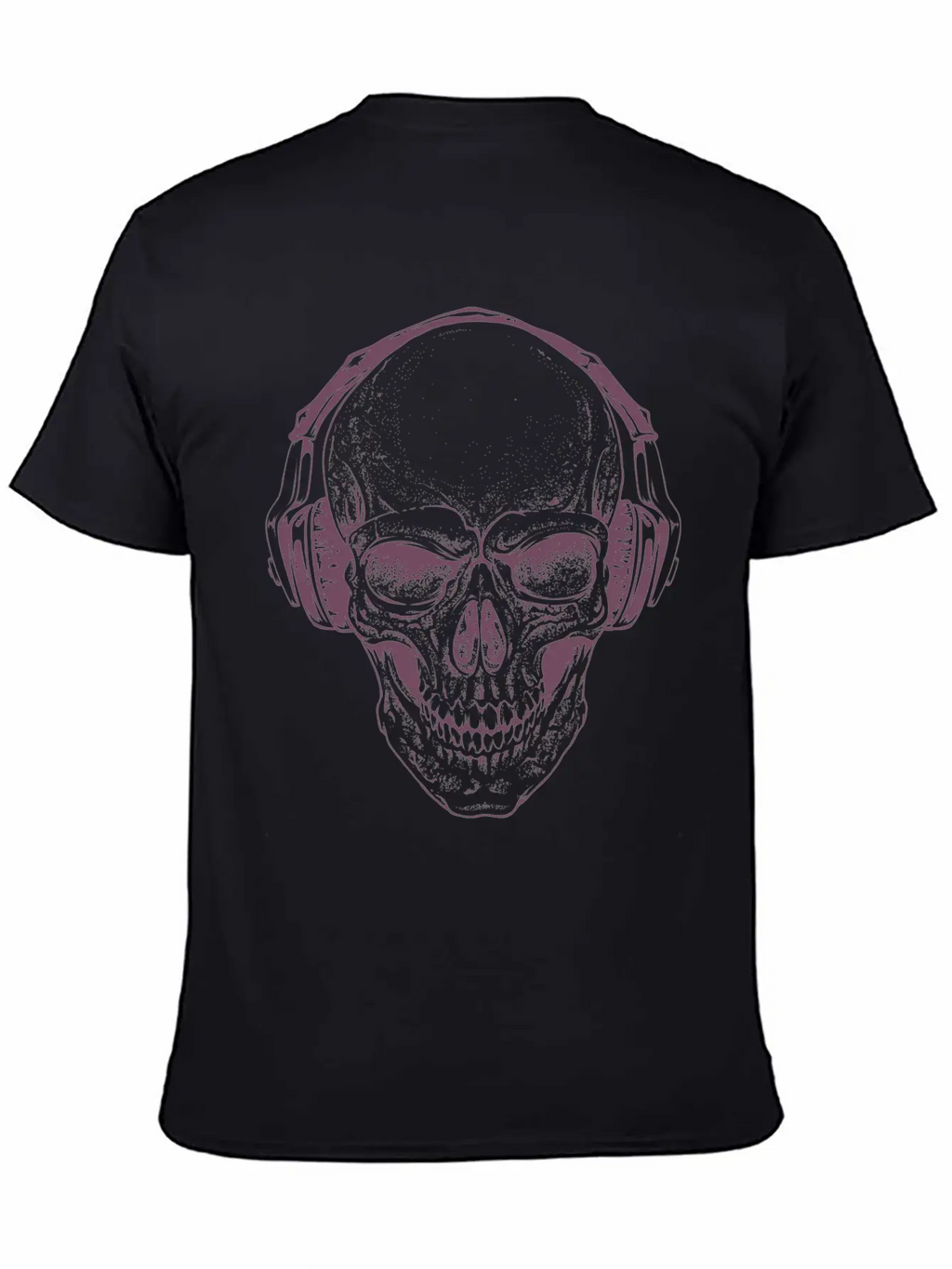 Sketch Skull Headphones Music Vector Illustration Unisex Casual T-Shirt – Clean Design For Daily Comfort