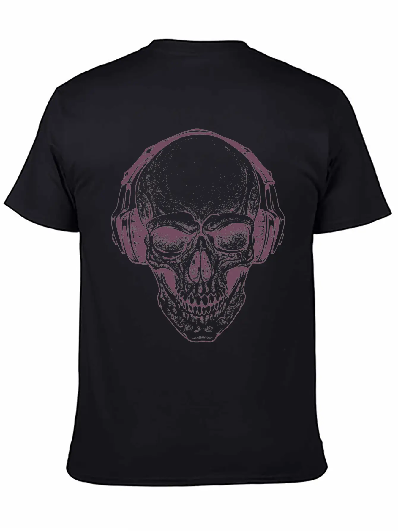 Sketch Skull Headphones Music Vector Illustration Unisex Casual T-Shirt – Clean Design For Daily Comfort