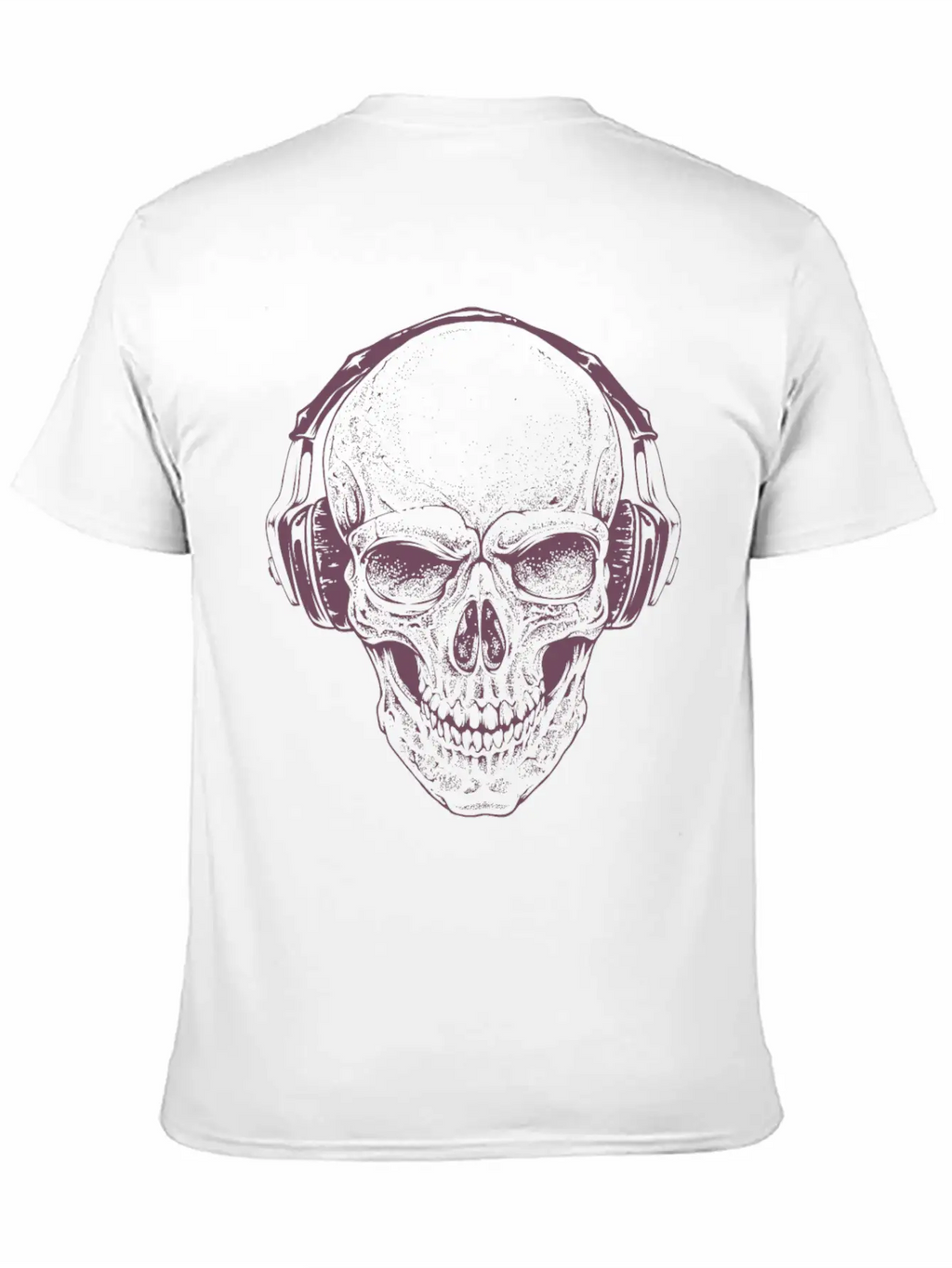Sketch Skull Headphones Music Vector Illustration Unisex Casual T-Shirt – Clean Design For Daily Comfort