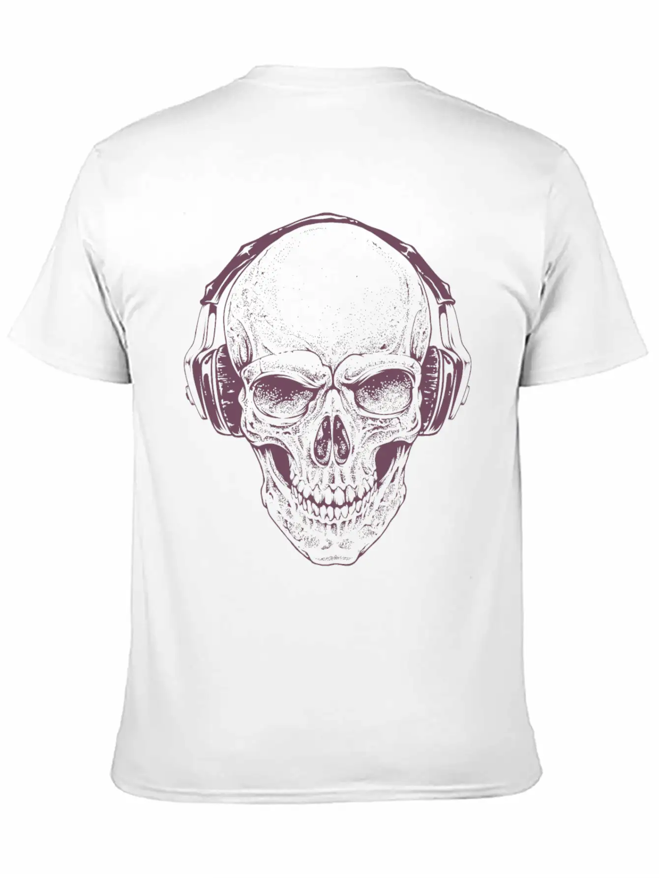 Sketch Skull Headphones Music Vector Illustration Unisex Casual T-Shirt – Clean Design For Daily Comfort