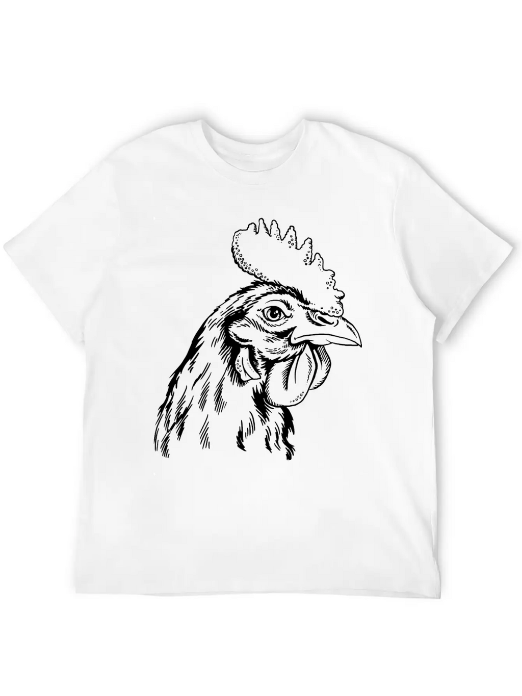 Sketches Of Animals Rooster Unisex Casual T-Shirt – Clean Design For Daily Comfort